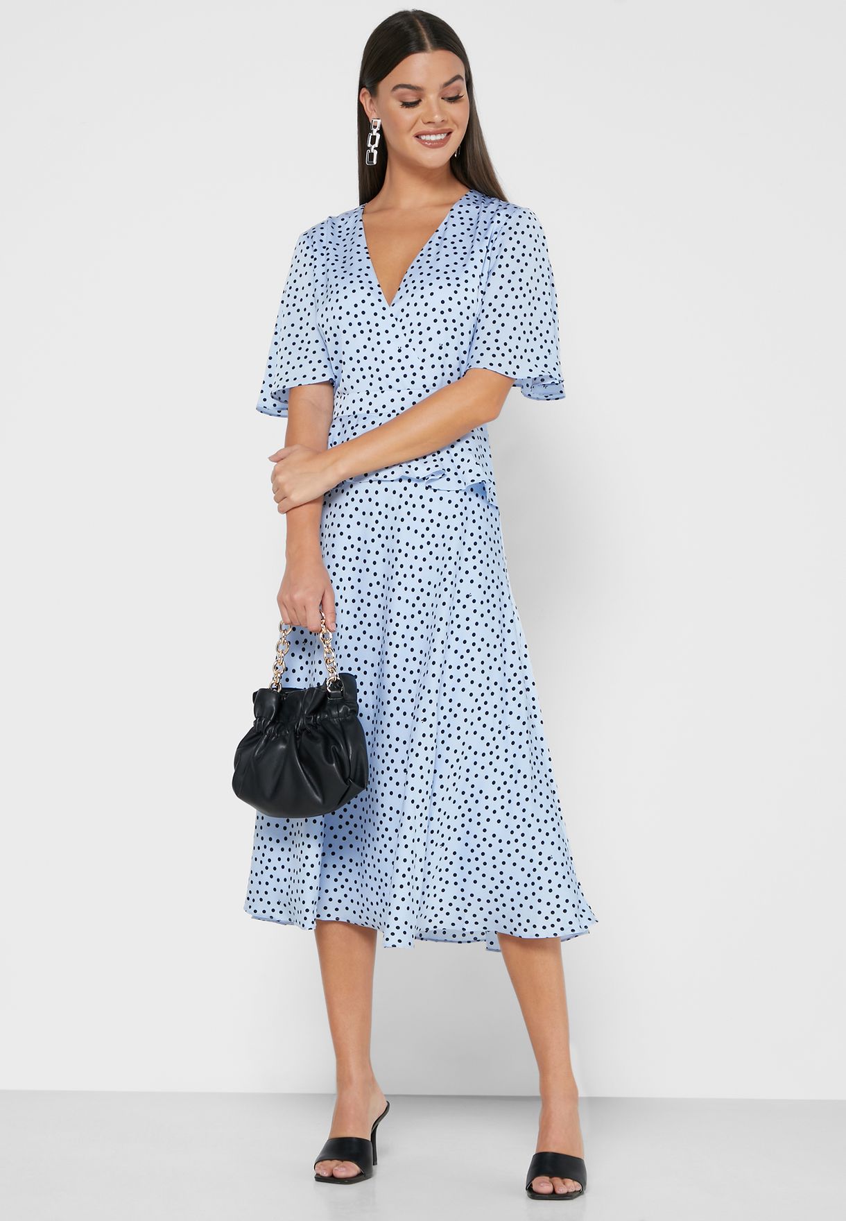 ted baker blue polka dot dress