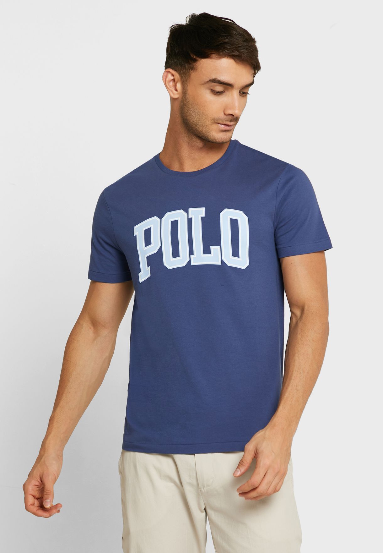 Buy Polo Ralph Lauren navy Slogan Crew Neck T-Shirt for Men in Riyadh ...