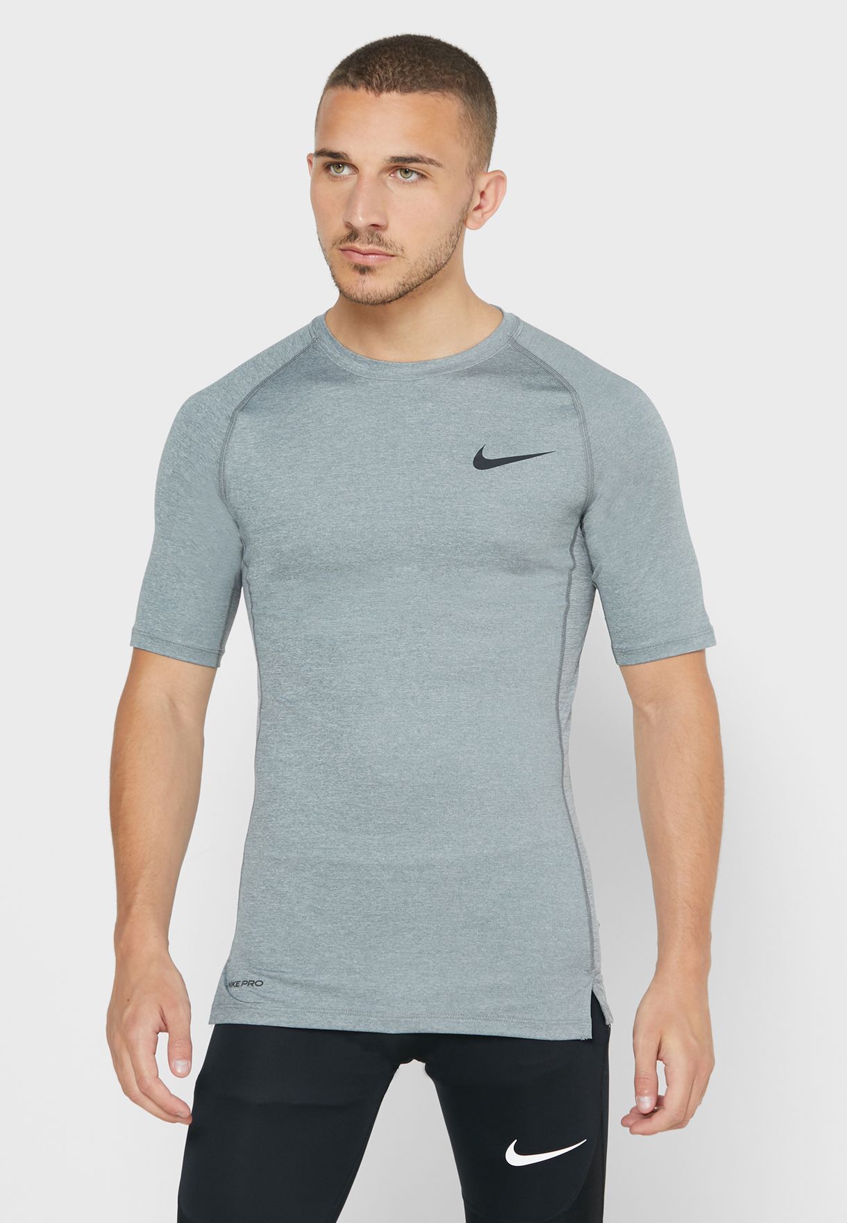 grey nike compression shirt