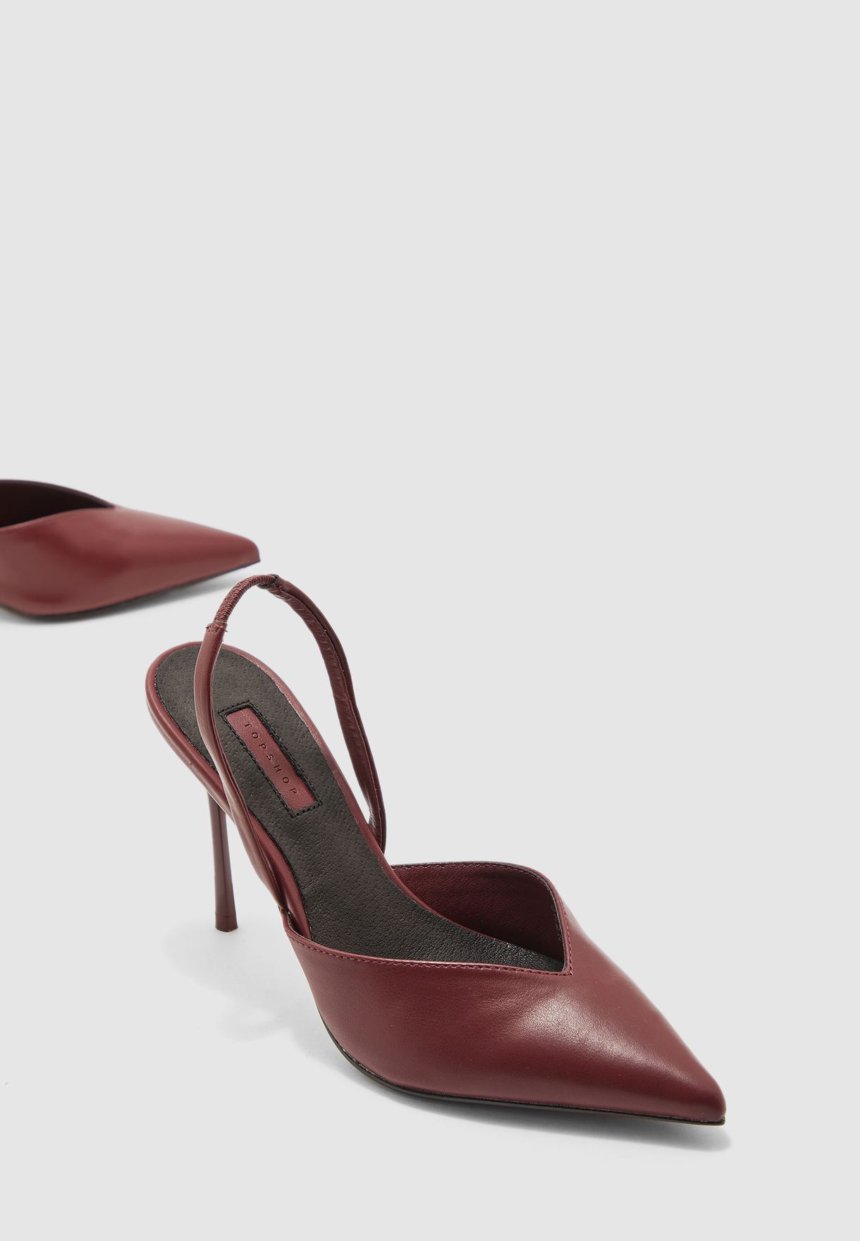 burgundy slingback heels
