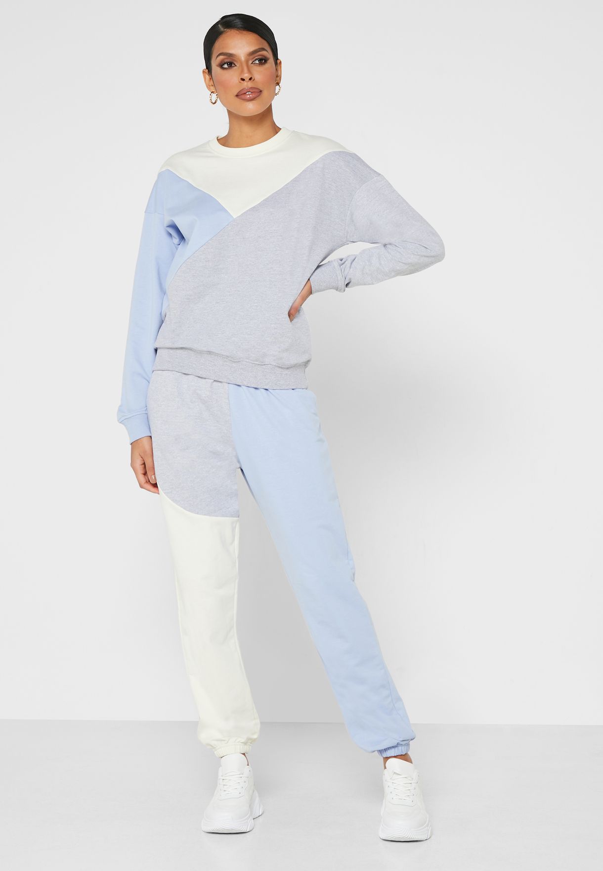 cropped sweatshirt jogger set