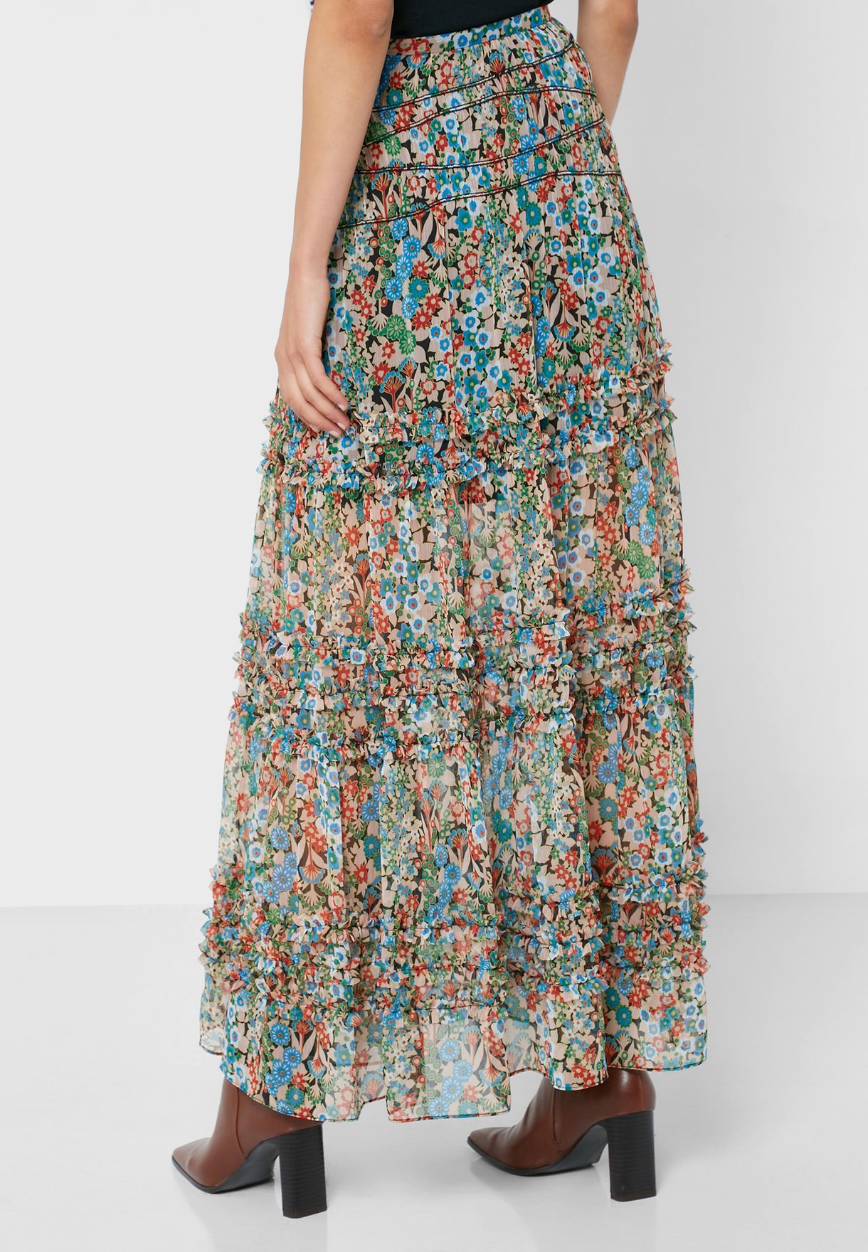 High Waist Printed Skirt