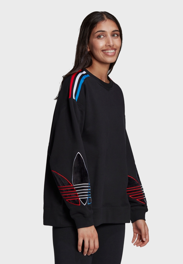 Buy adidas Originals Adicolor Tricolor Trefoil Velvet Sweatshirt for Kids in MENA, Worldwide