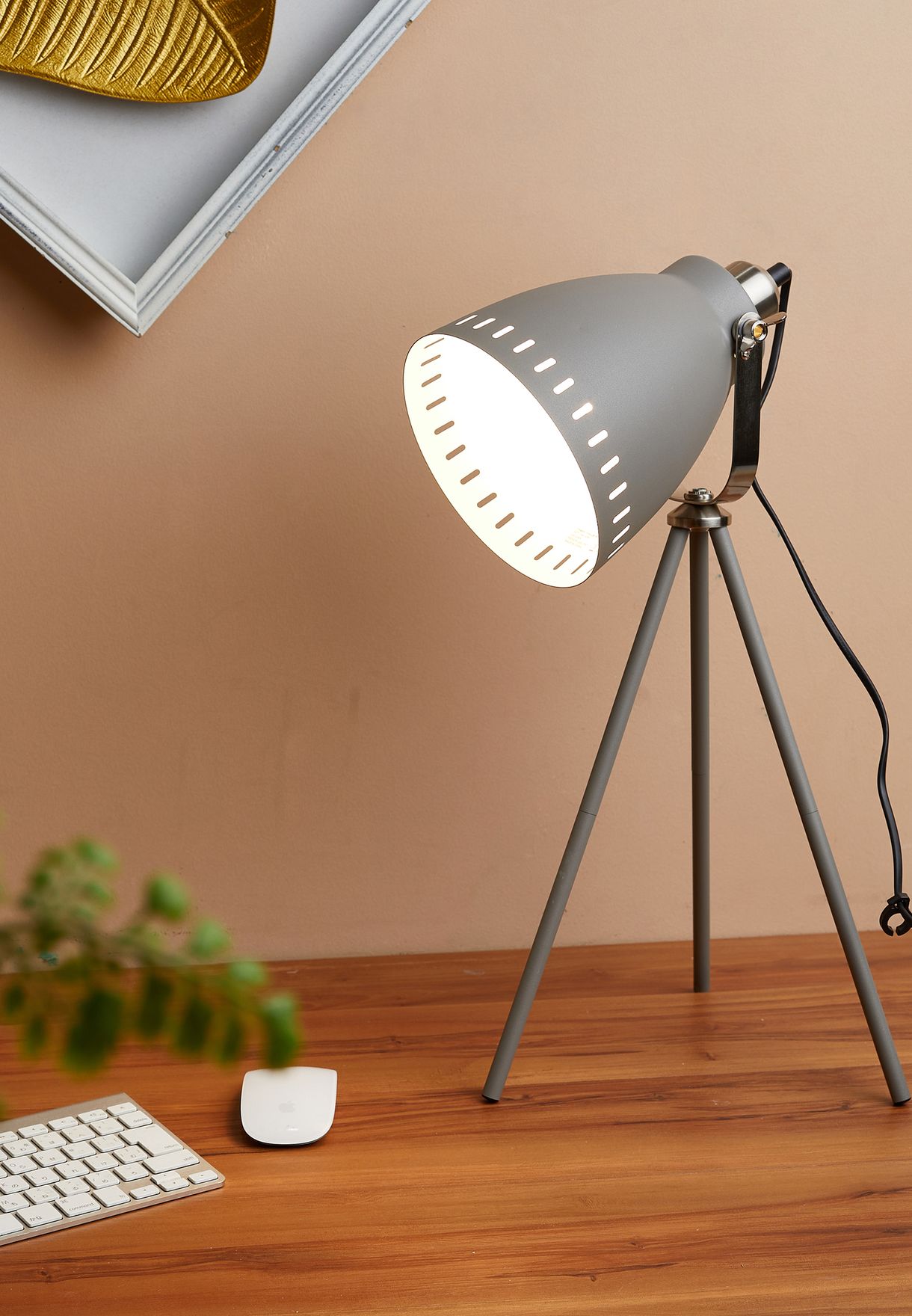 Grey & Nickle Mingle Table Lamp