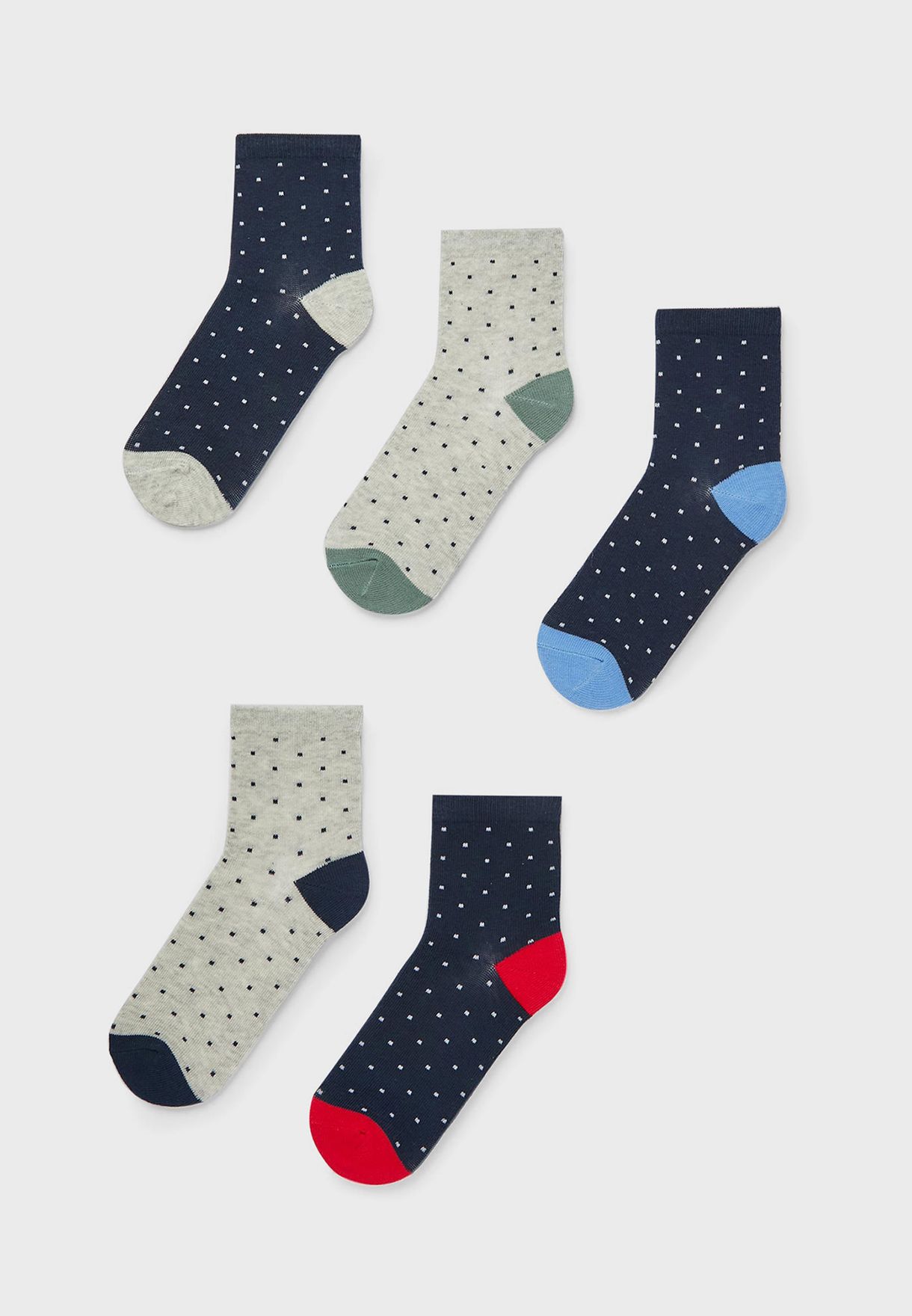 Kids 5 Pack Assorted Ankle Socks