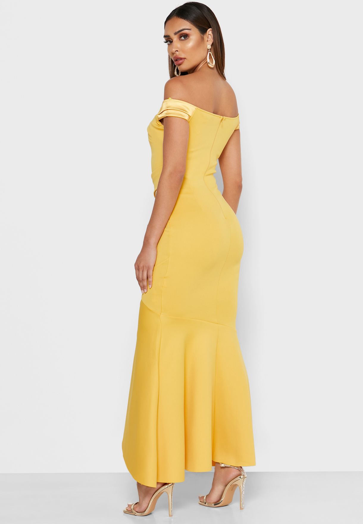 lipsy yellow bardot dress