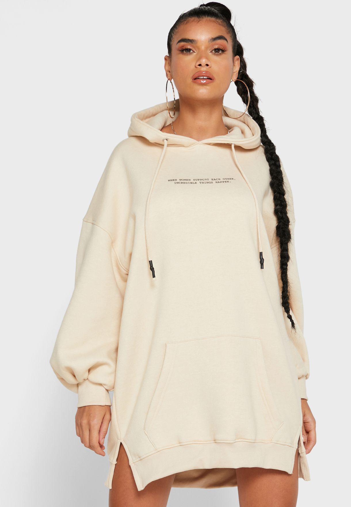 oversized hooded sweat dress