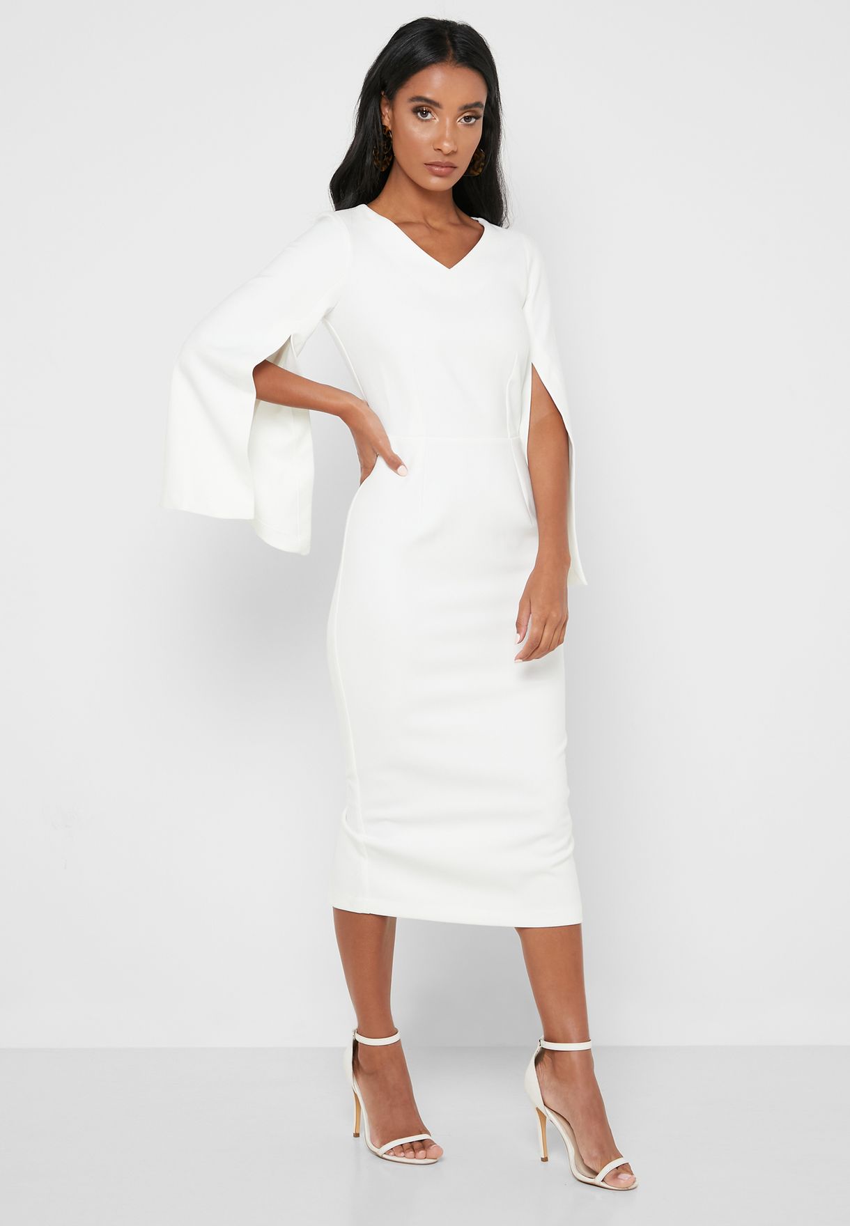 white split sleeve dress