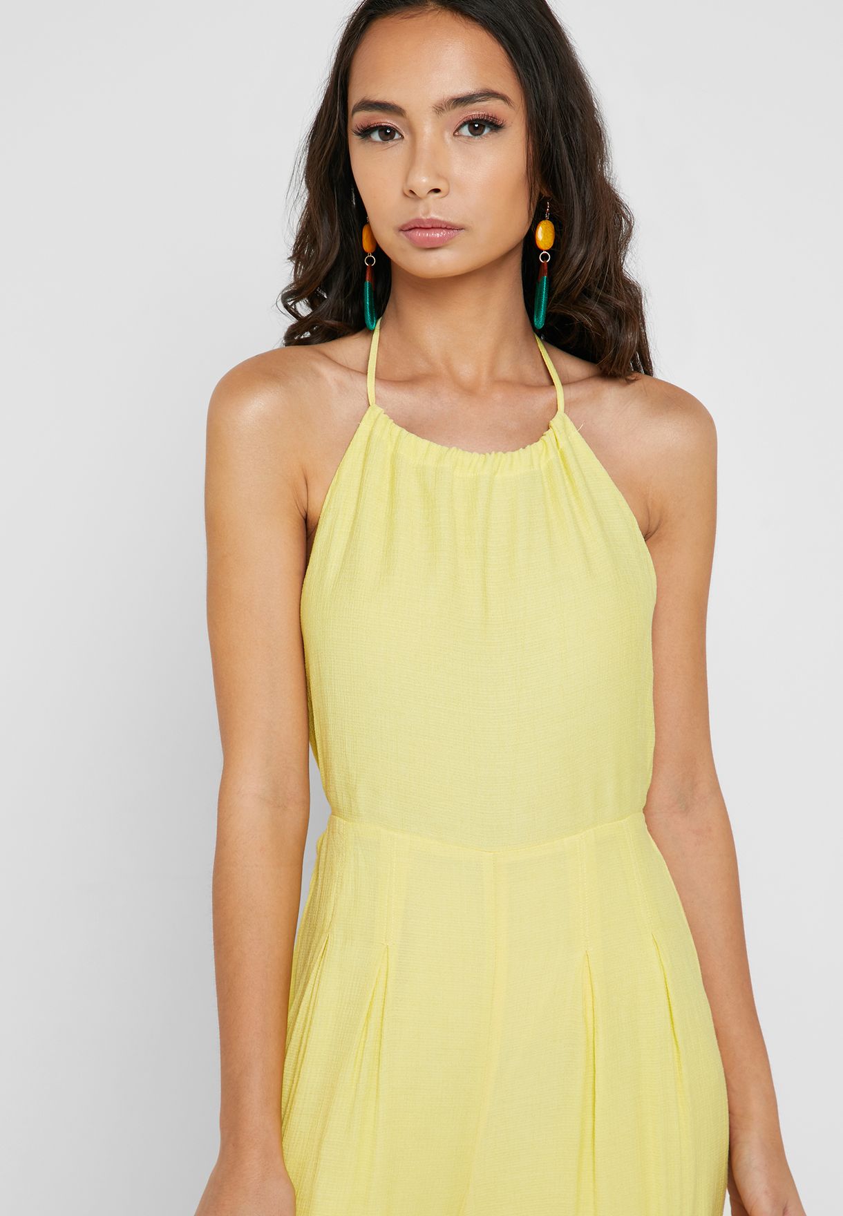 forever 21 yellow jumpsuit