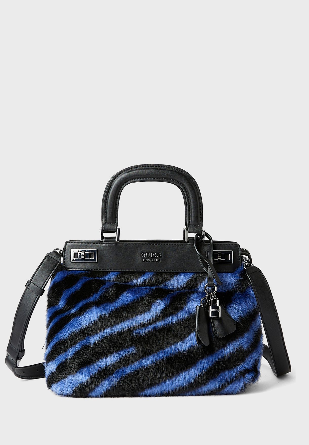 Katey Luxe Satchel Bag Zebra