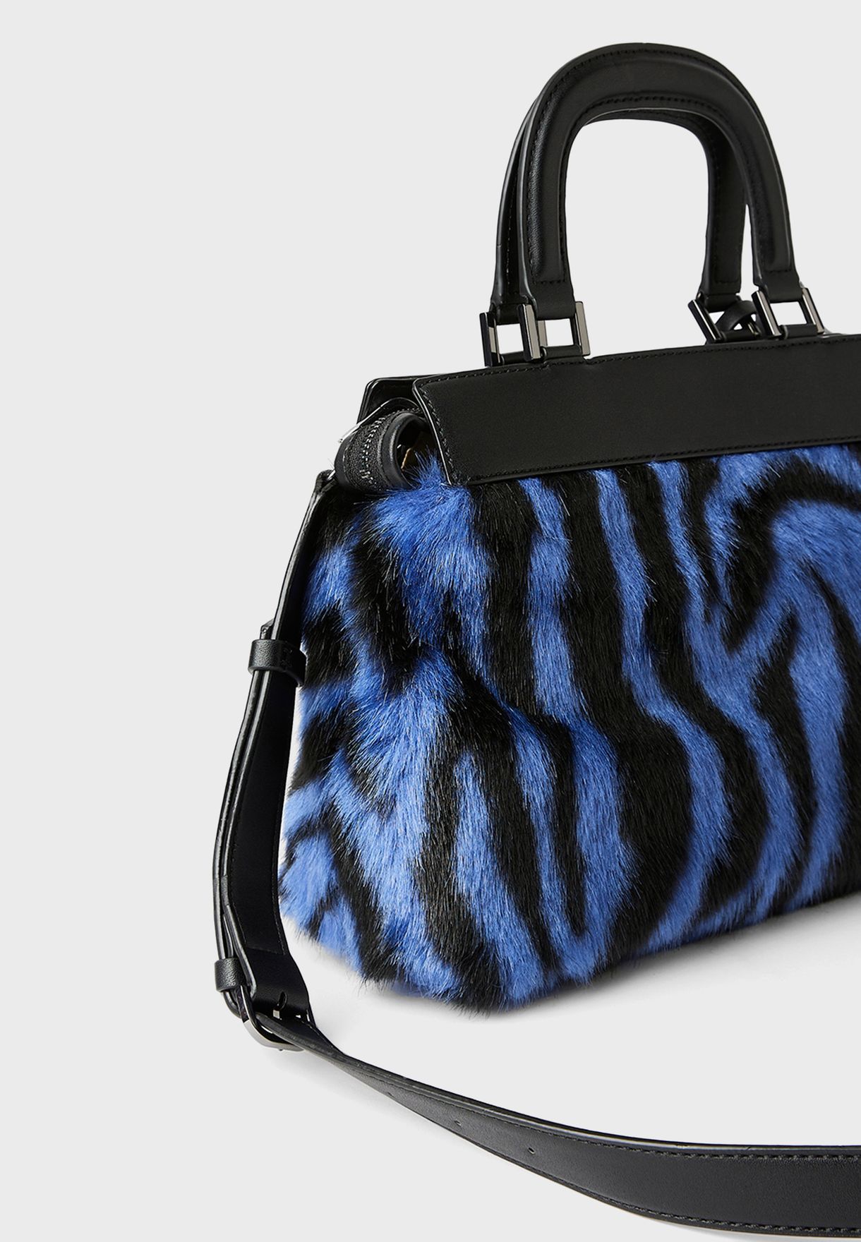 Katey Luxe Satchel Bag Zebra