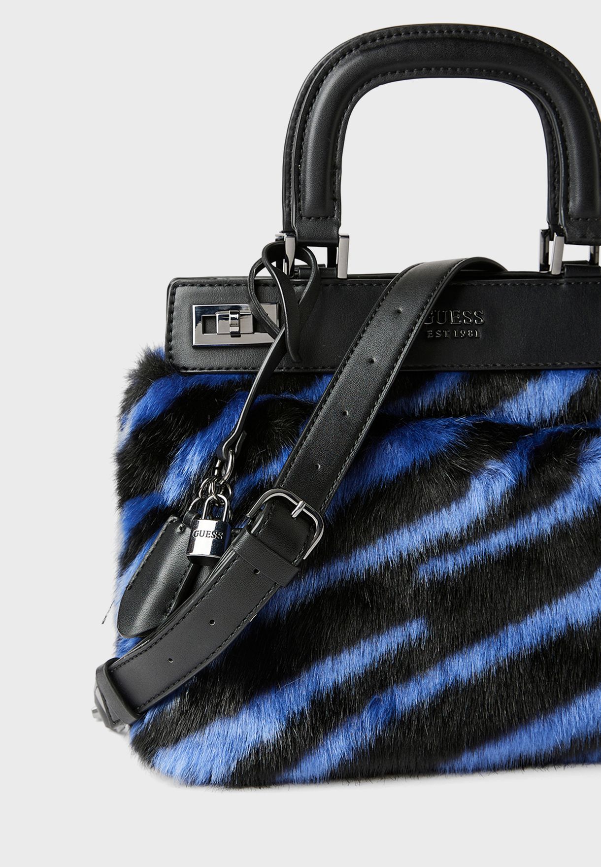 Katey Luxe Satchel Bag Zebra