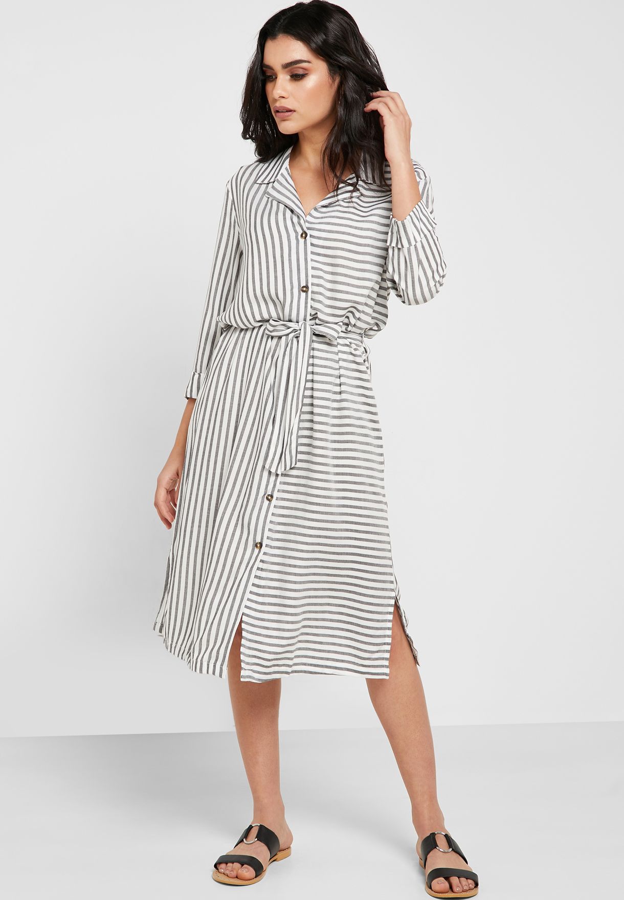 zonlicht Bepalen Bijdrage Buy Jacqueline De Yong stripes Striped Belted Shirt Dress for Women in  MENA, Worldwide