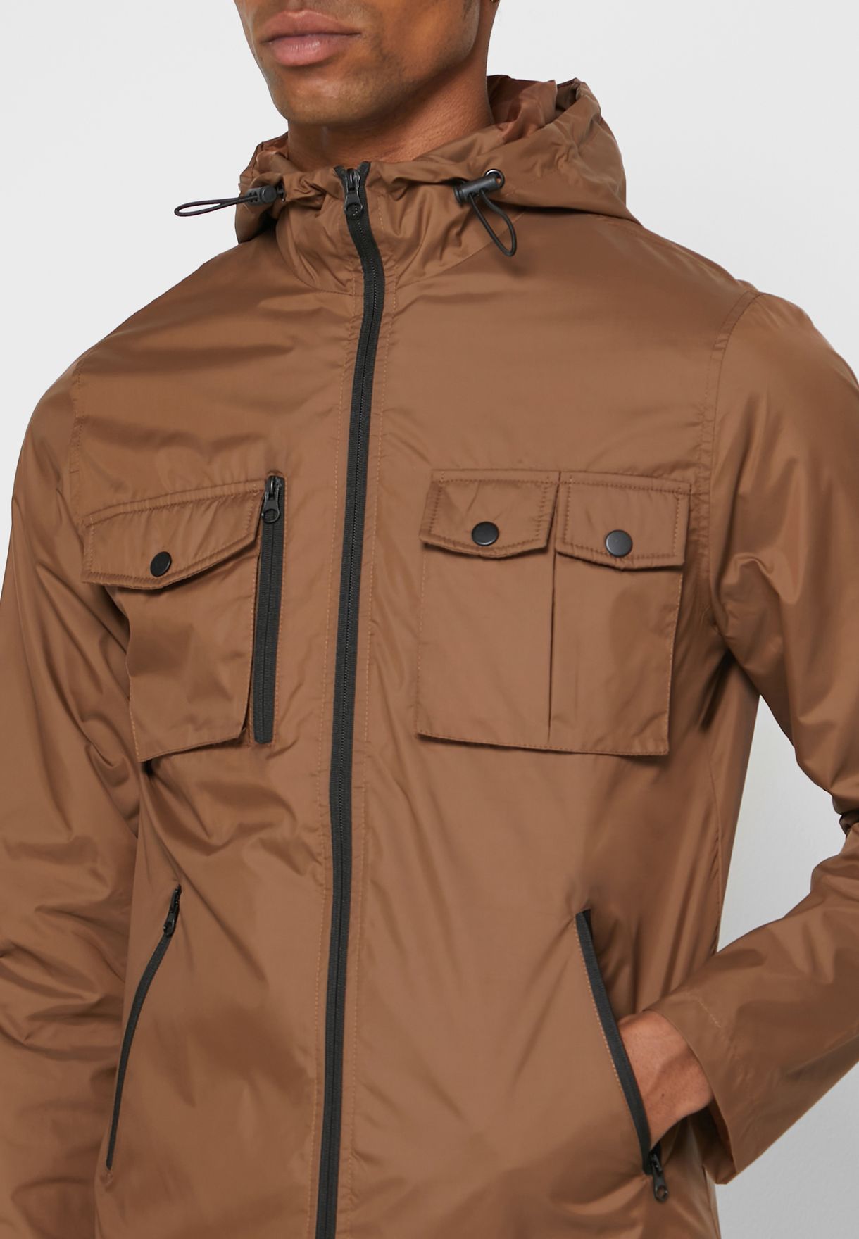 Download Buy Seventy five brown Hooded Jacket for Men in Kuwait ...