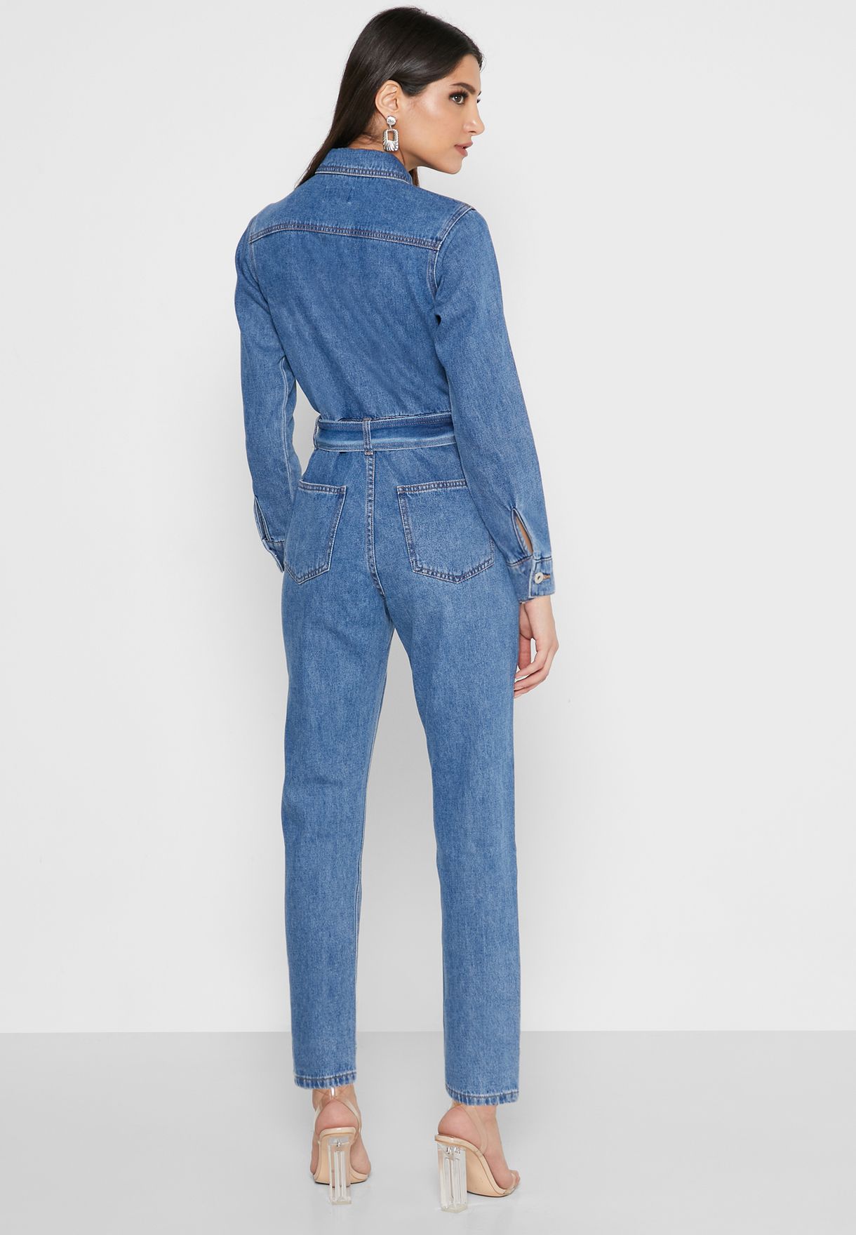 bardot denim jumpsuit