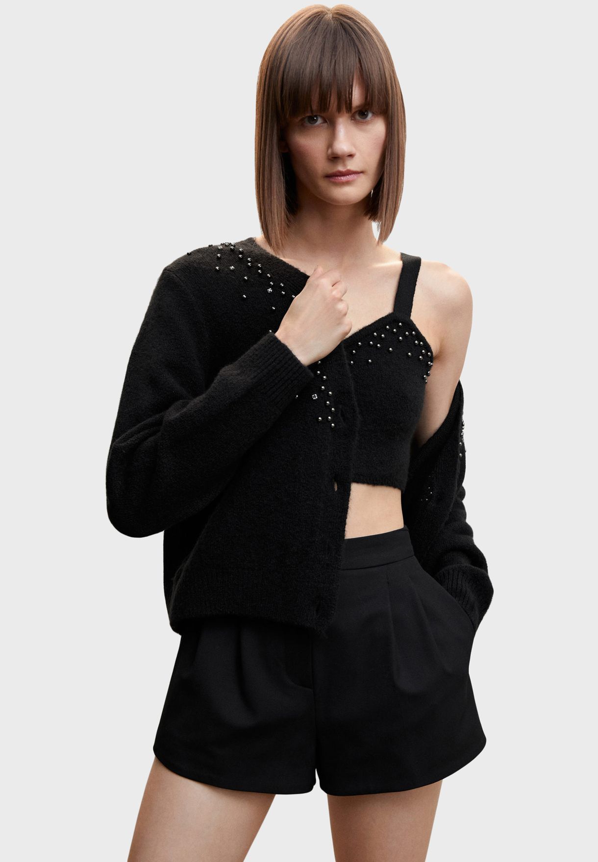 Embellished Belted Cardigan
