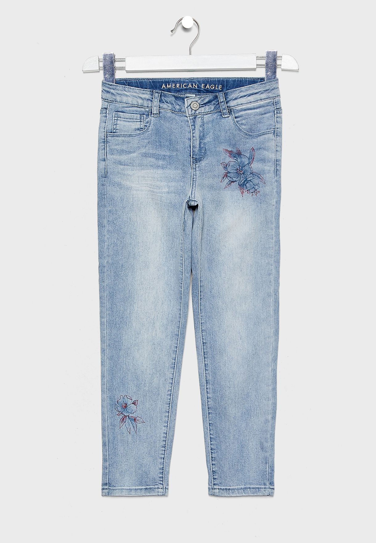 floral embroidered jeans