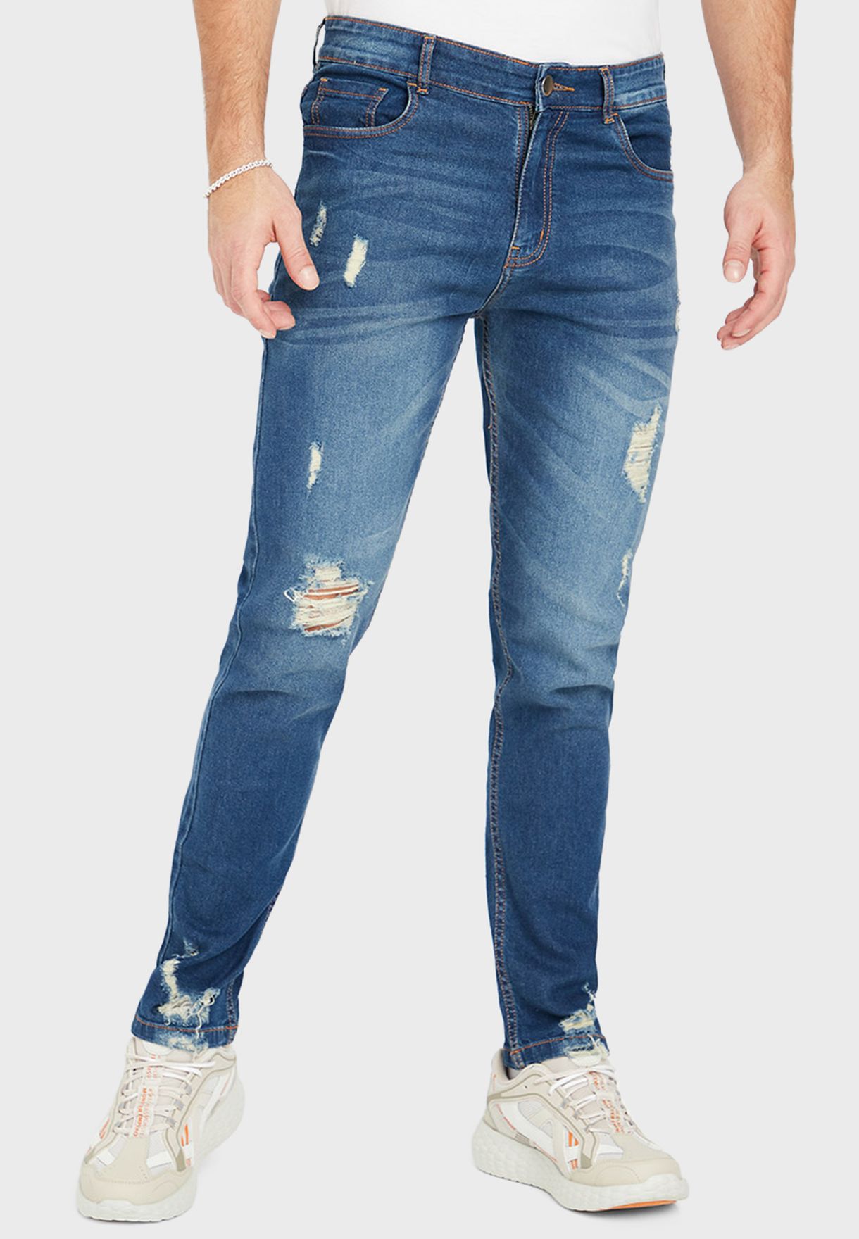 men's rip and repair skinny jeans