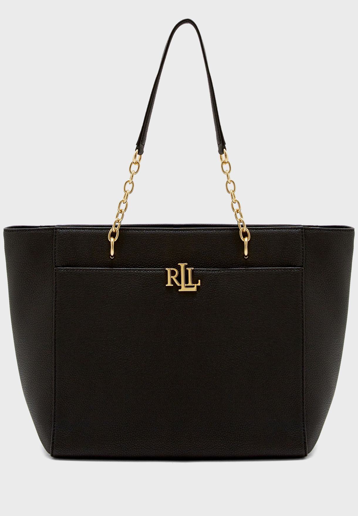 ralph lauren leather langdon monogram tote bag