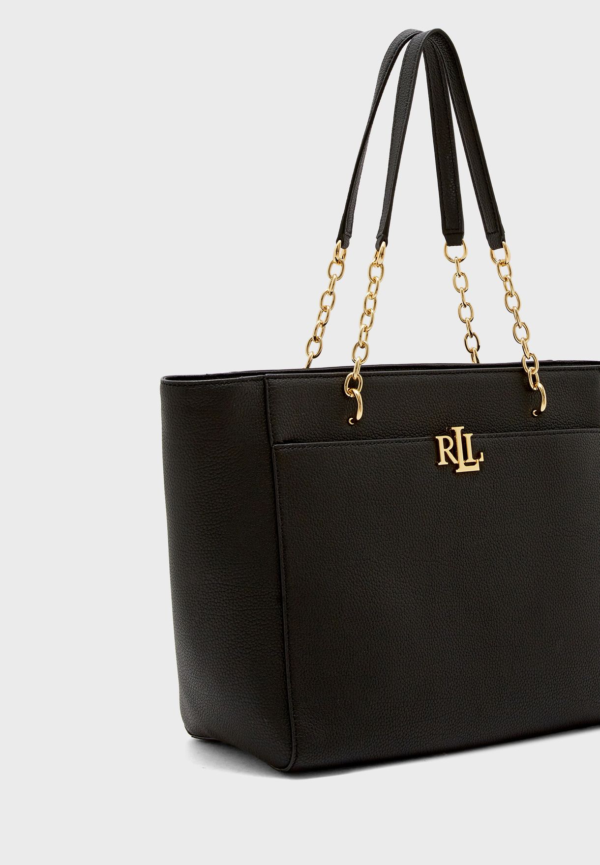 ralph lauren leather langdon monogram tote bag