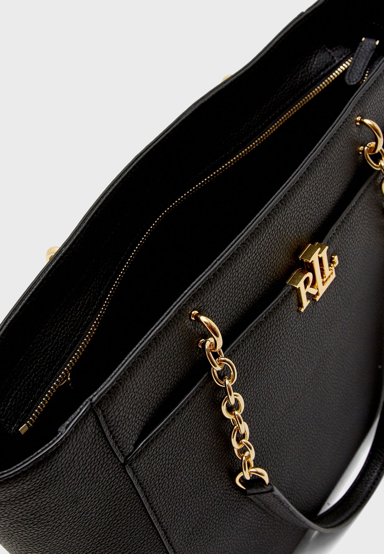 ralph lauren leather langdon monogram tote bag