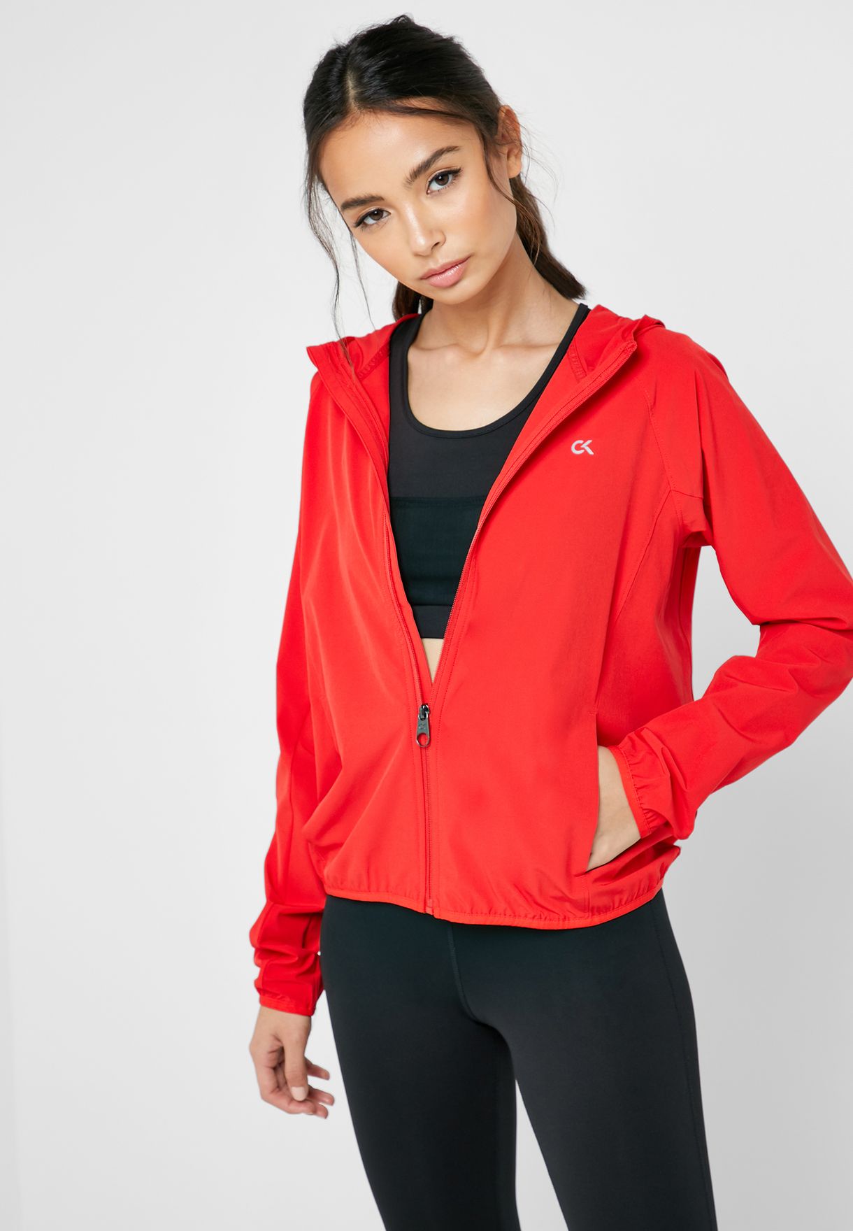 Buy Calvin Klein Performance red Logo Windbreaker Jacket for Kids in MENA,  Worldwide