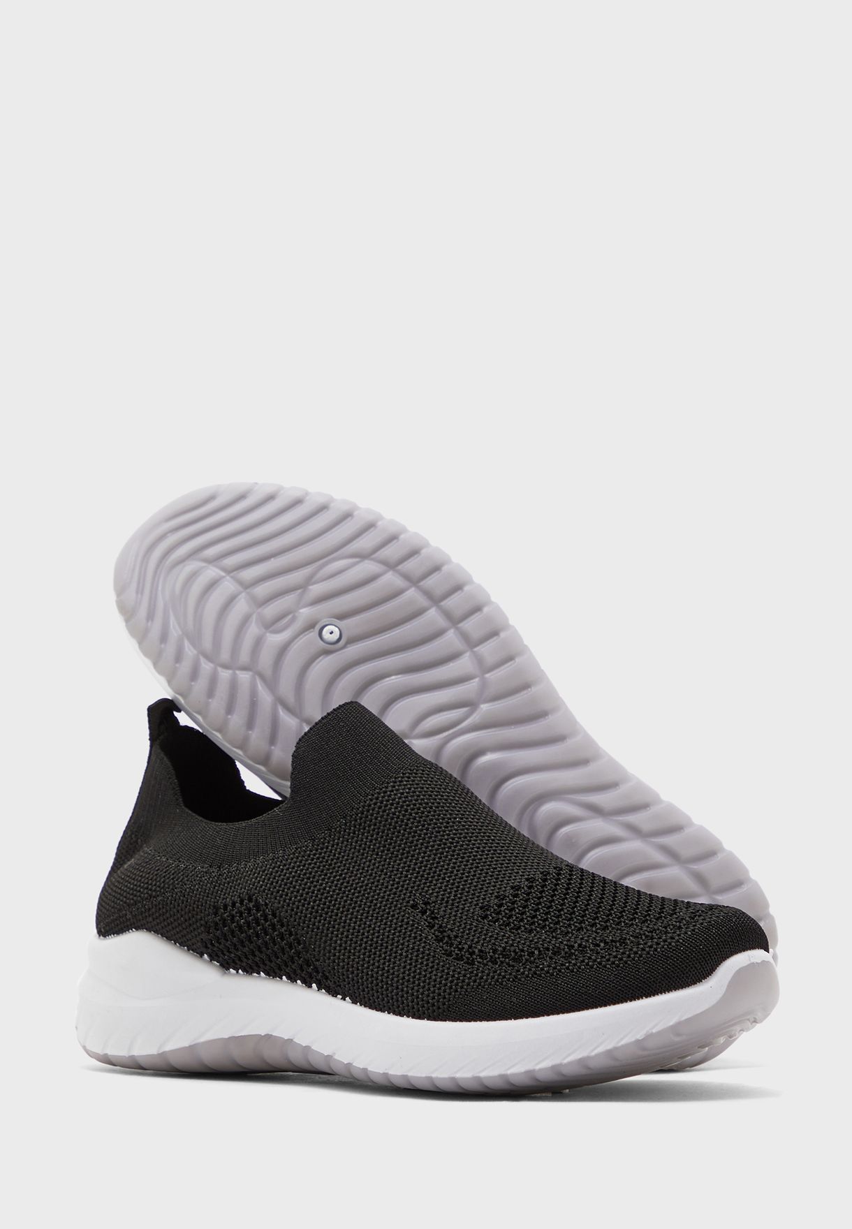 Breathable Knit Pull On Comfort Sneakers