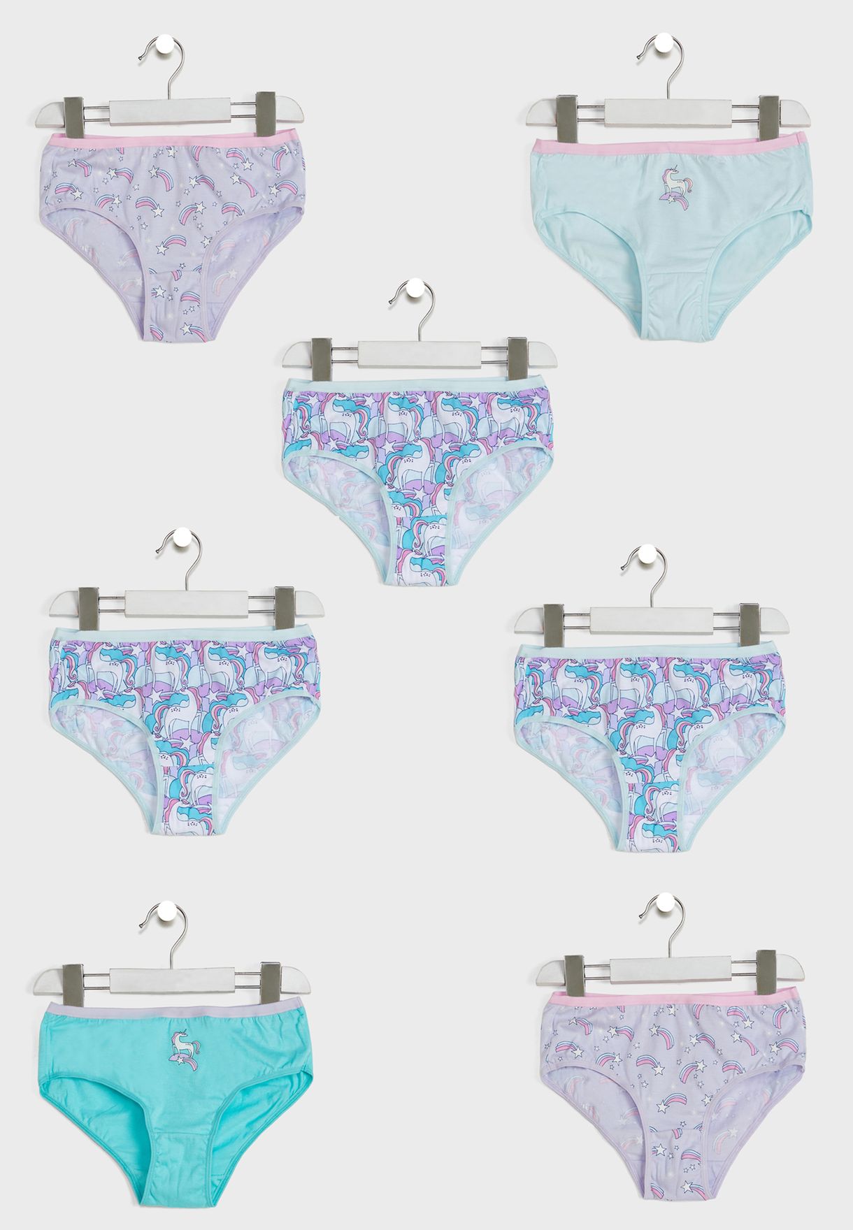 Kids 7 Pack Unicorn Star Briefs
