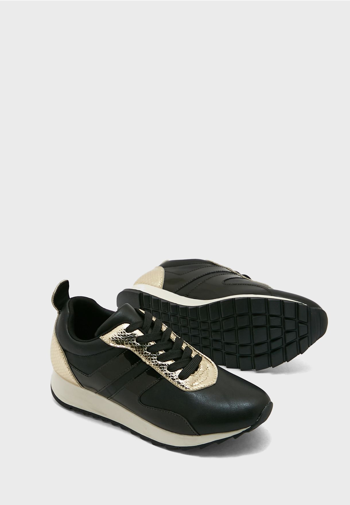 Metallic Croc Effect Detail Sneaker