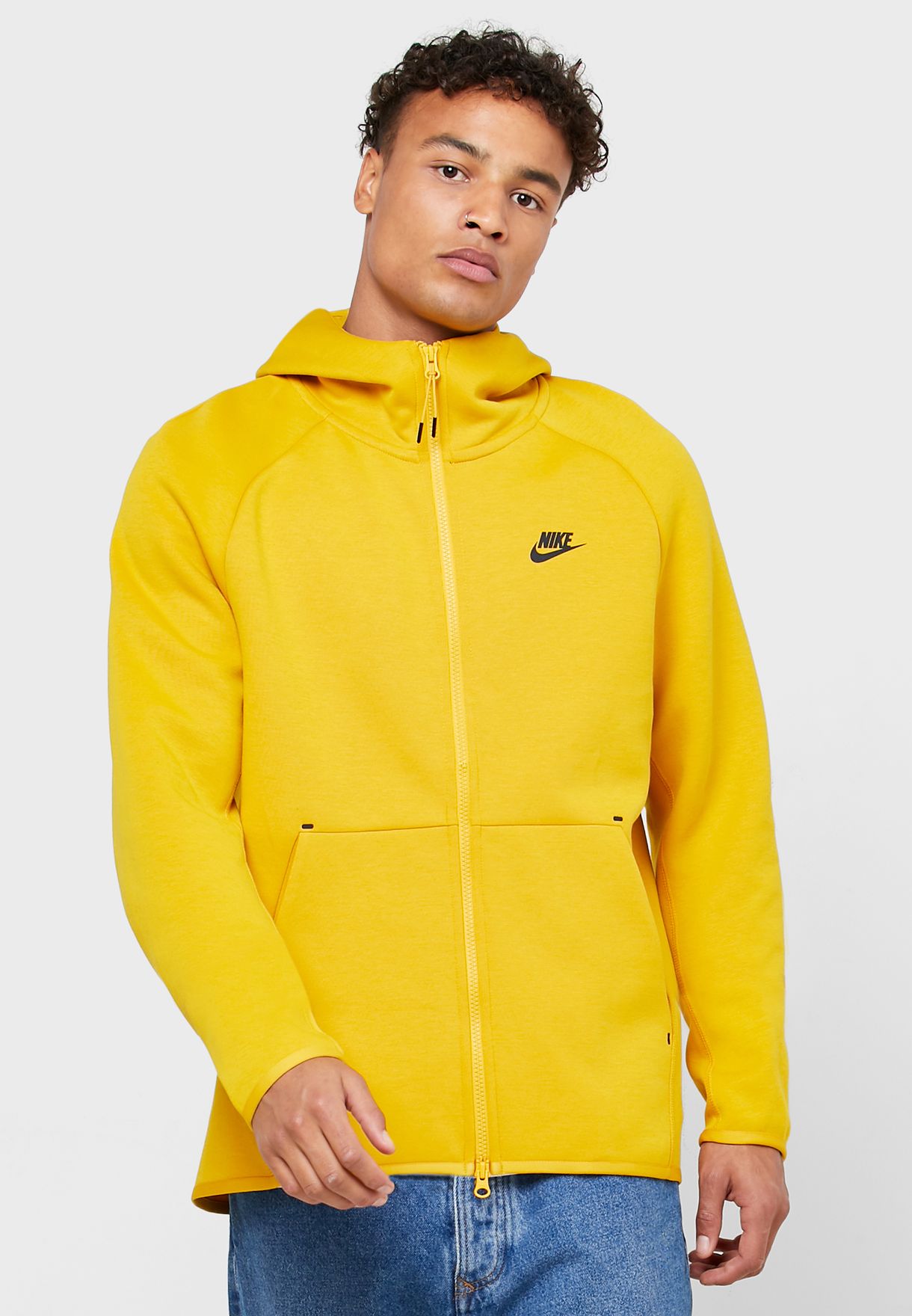 nike tech fleece hoodie yellow