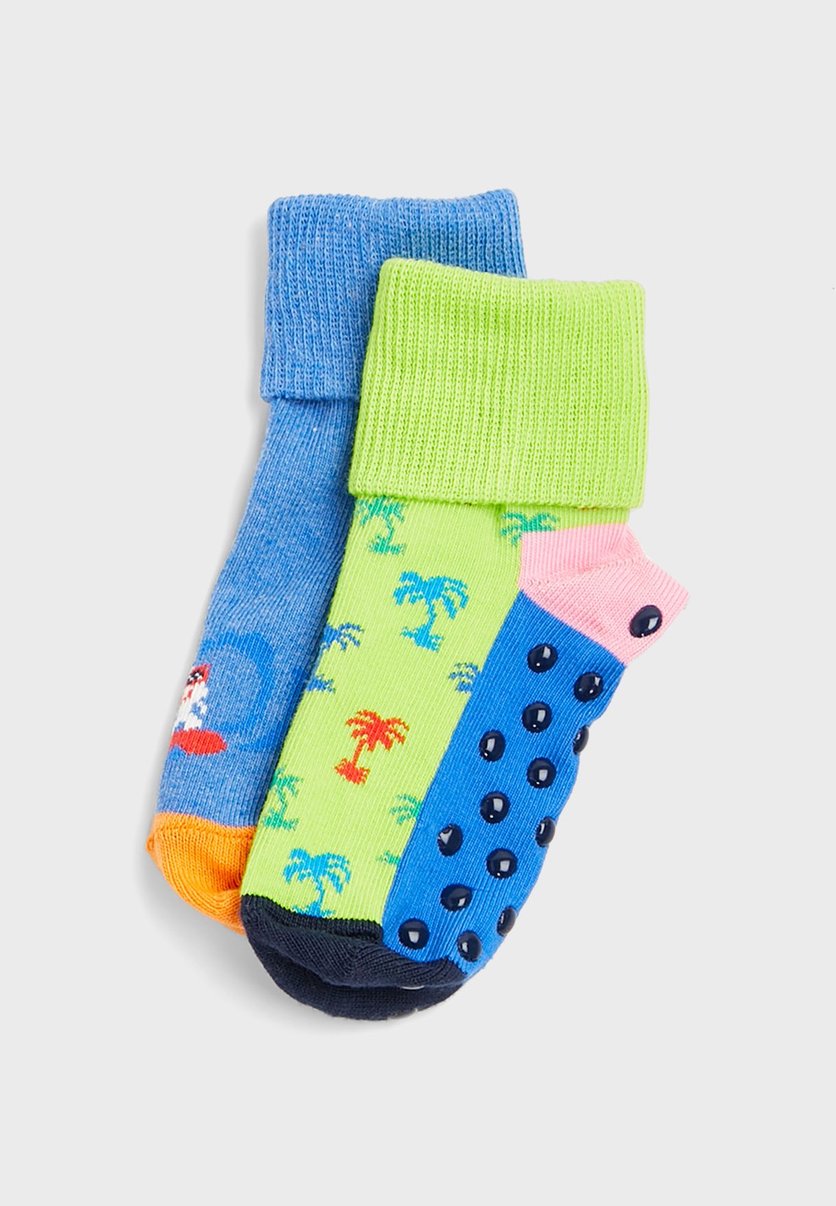 Kids 2 Pack Surfers Paradise Anti Slip Socks