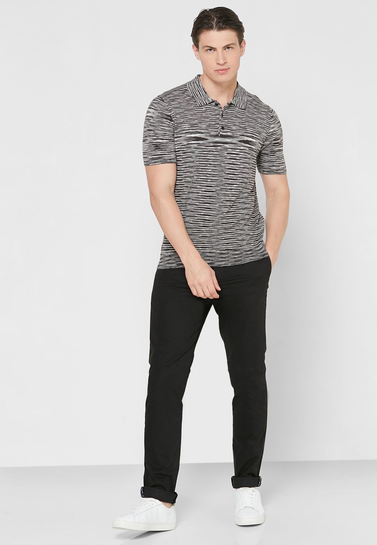 Space Dye Stripe Polo