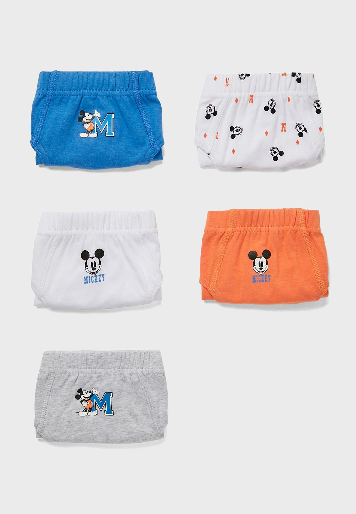 Kids 5 Pack Mickey Mouse Briefs