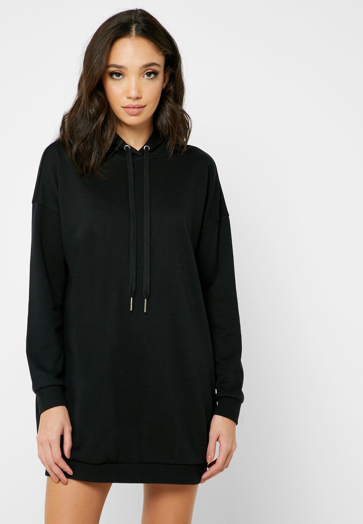 long black hooded dress