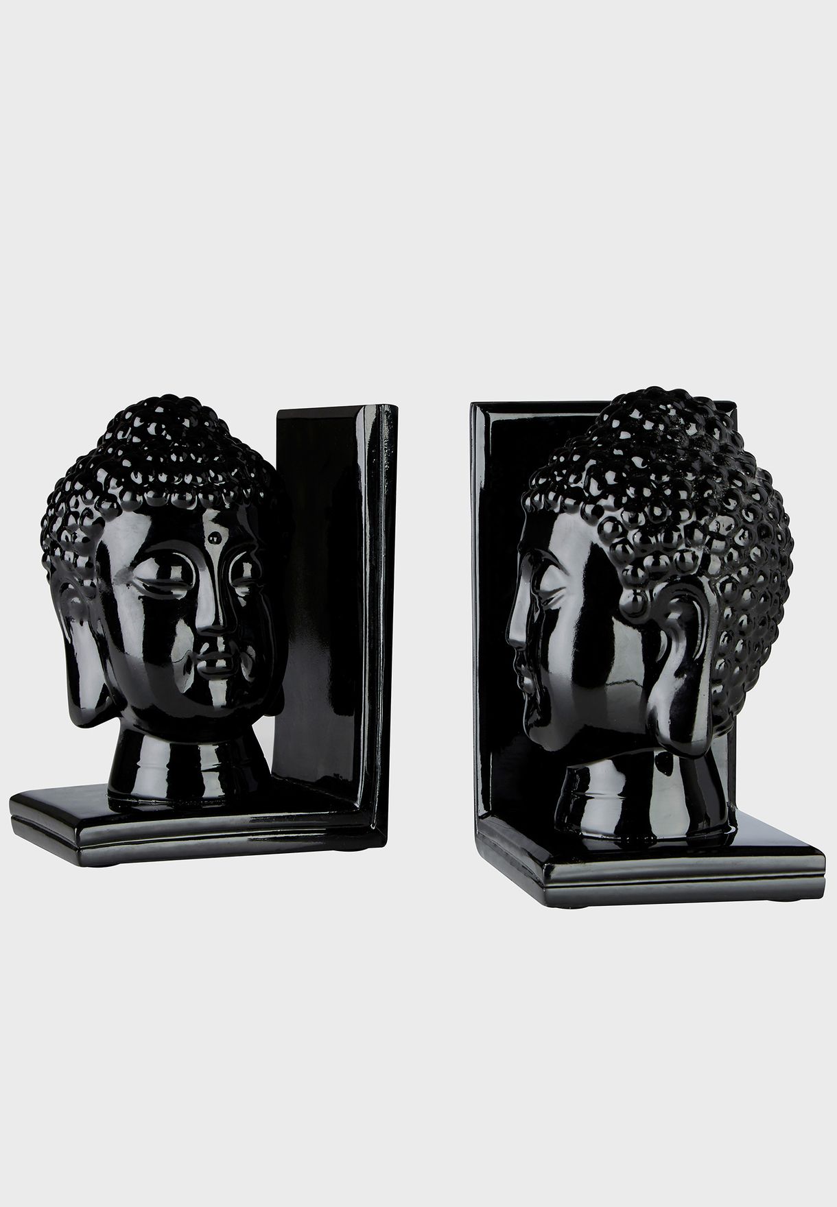 Set Of 2 Buddha Head Bookends