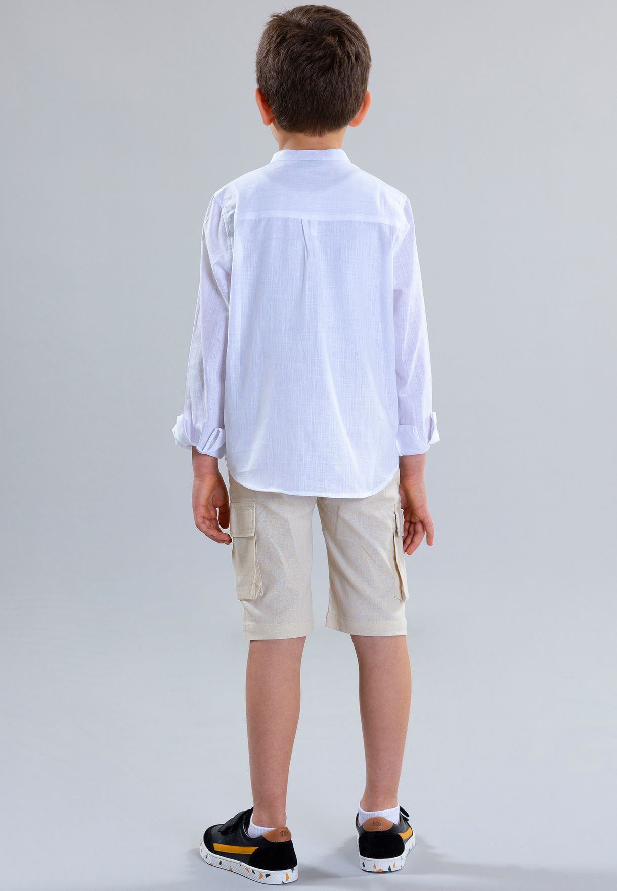 Kids Col Mao Linen Shirt