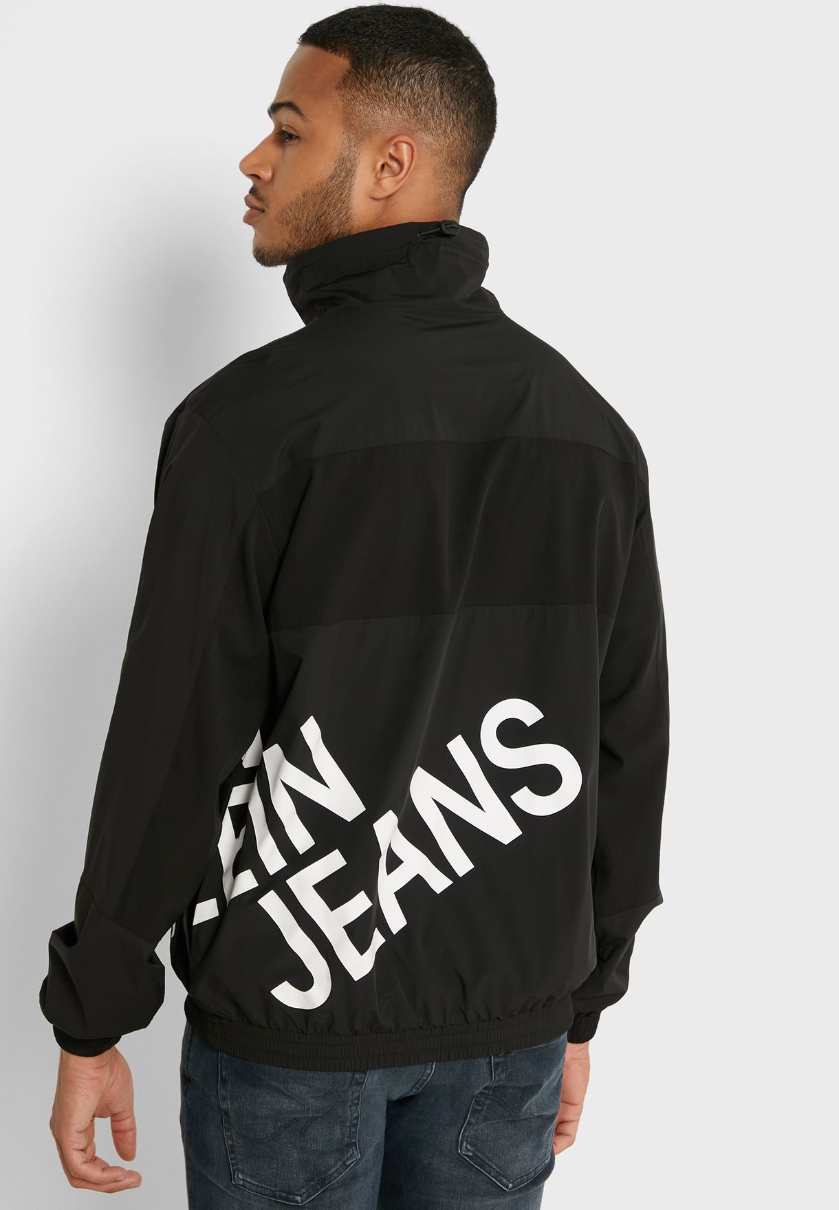 Buy Calvin Klein Jeans black Logo Half Zip Jacket for Men in Baghdad, Basra