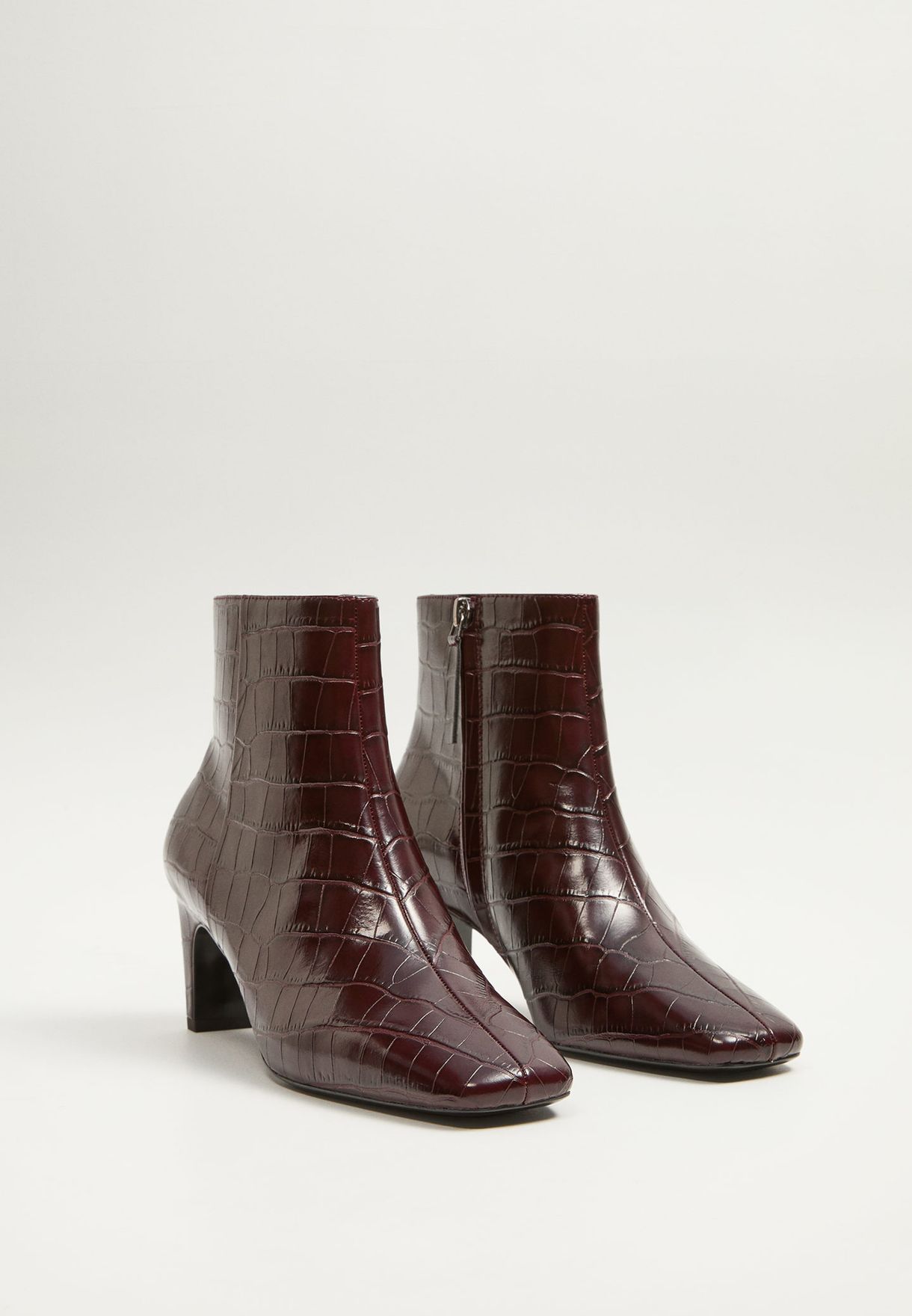 mango burgundy boots
