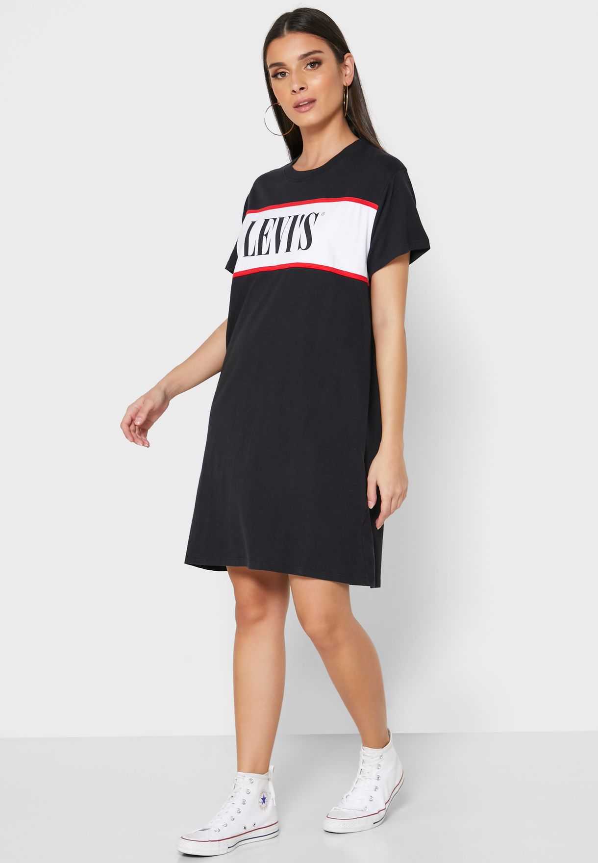 Buy Levis black Logo T-Shirt Dress for 