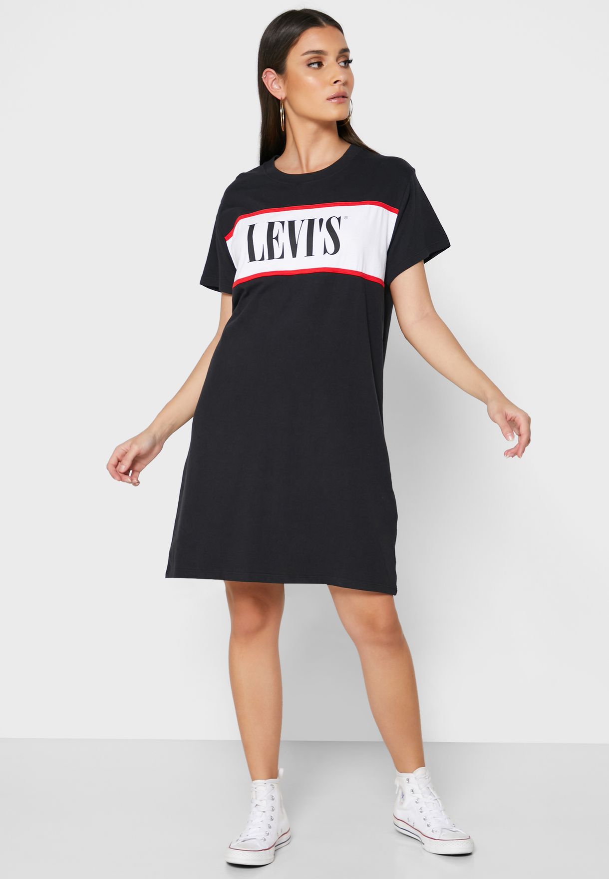 Buy Levis black Logo T-Shirt Dress for Women in Manama, Riffa