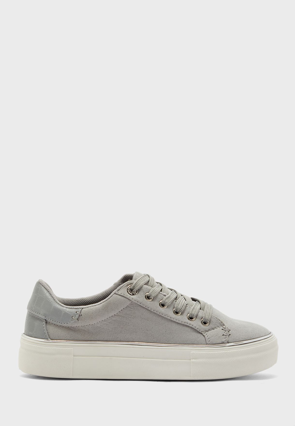 Buy Topshop grey Clover Lace Up Sneaker 