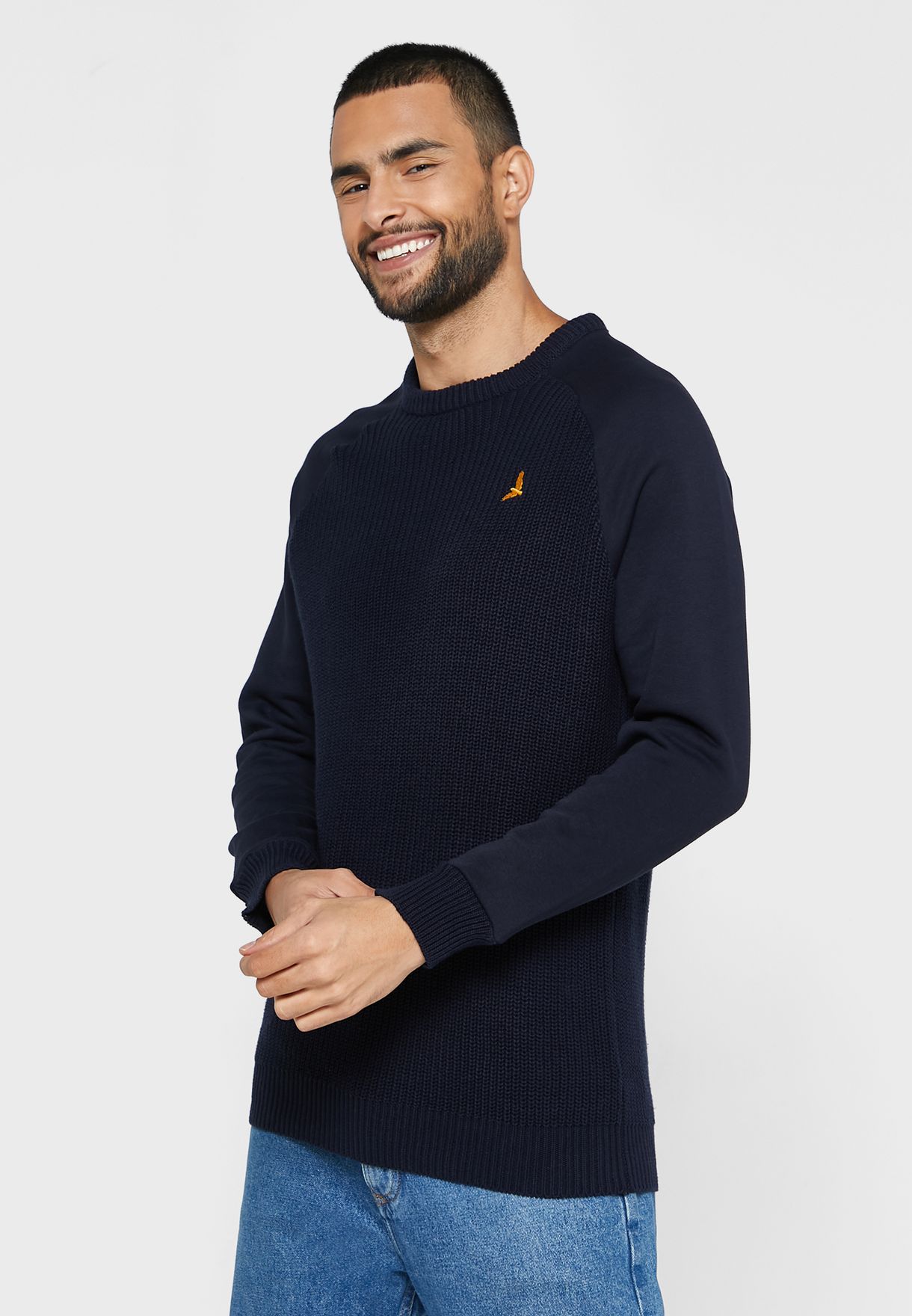 Bravesoul Crew Neck Long Sleeve Kitted Jumper