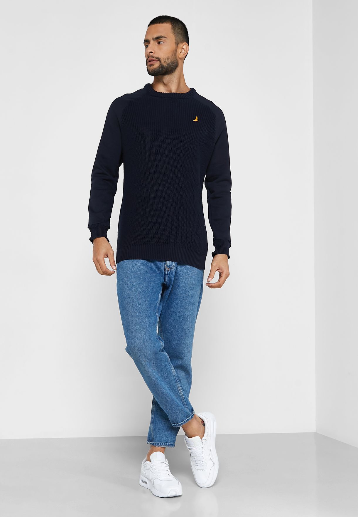 Bravesoul Crew Neck Long Sleeve Kitted Jumper