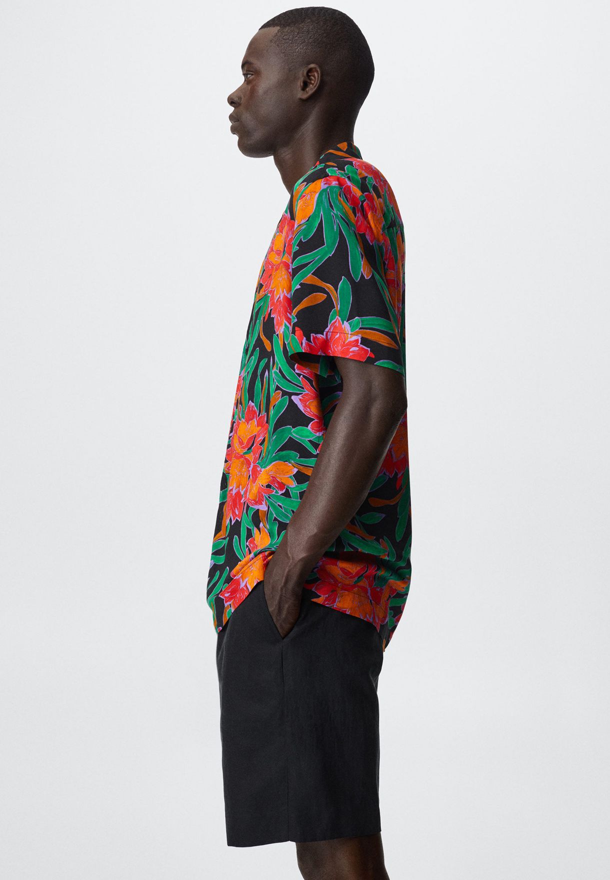 Flower Print Regular Fit Shirt