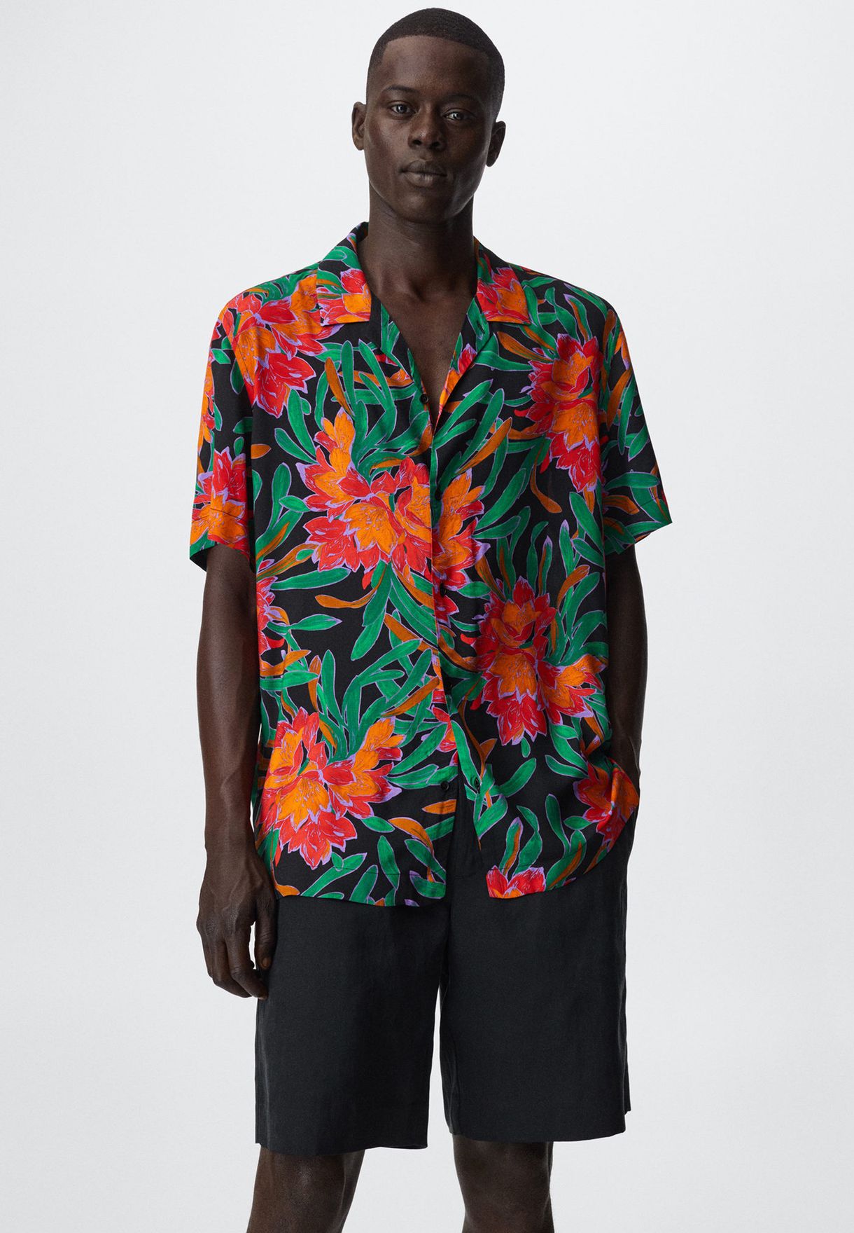 Flower Print Regular Fit Shirt