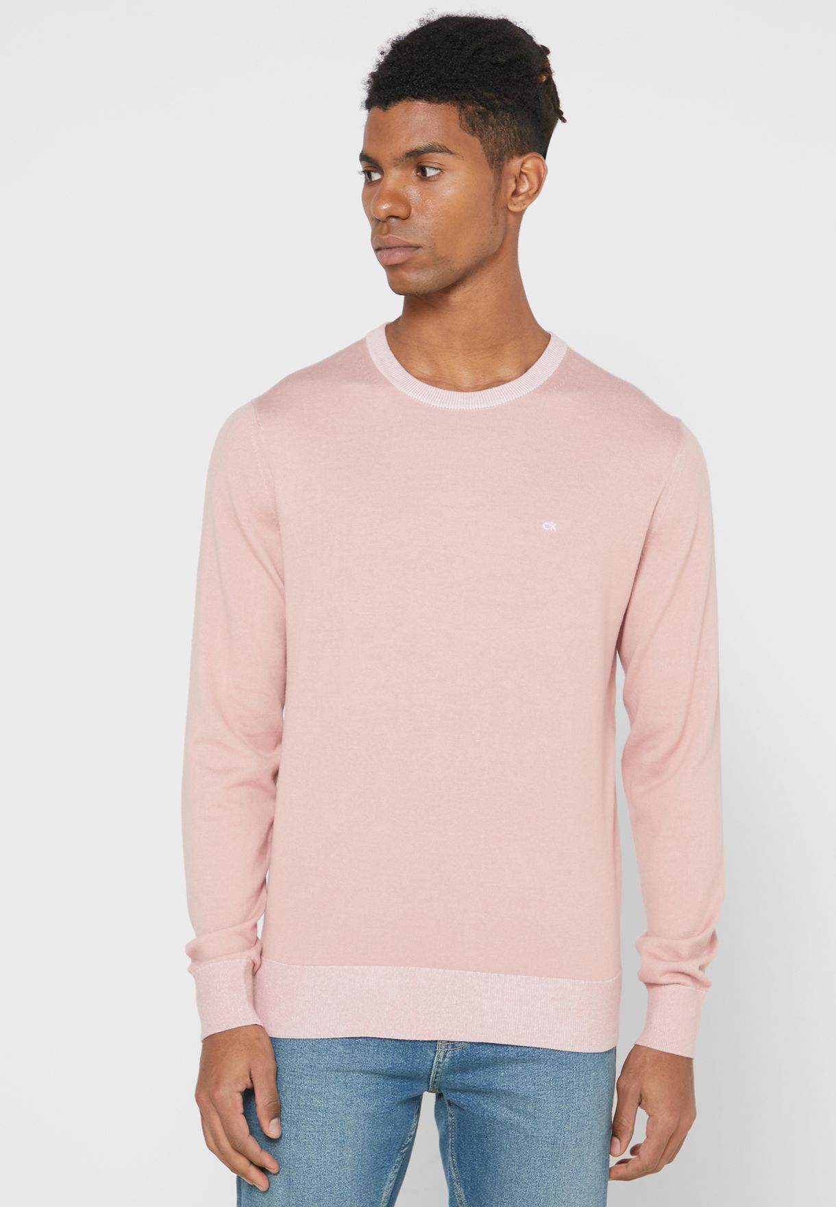 Buy Calvin Klein pink Essential Sweater for Men in MENA, Worldwide