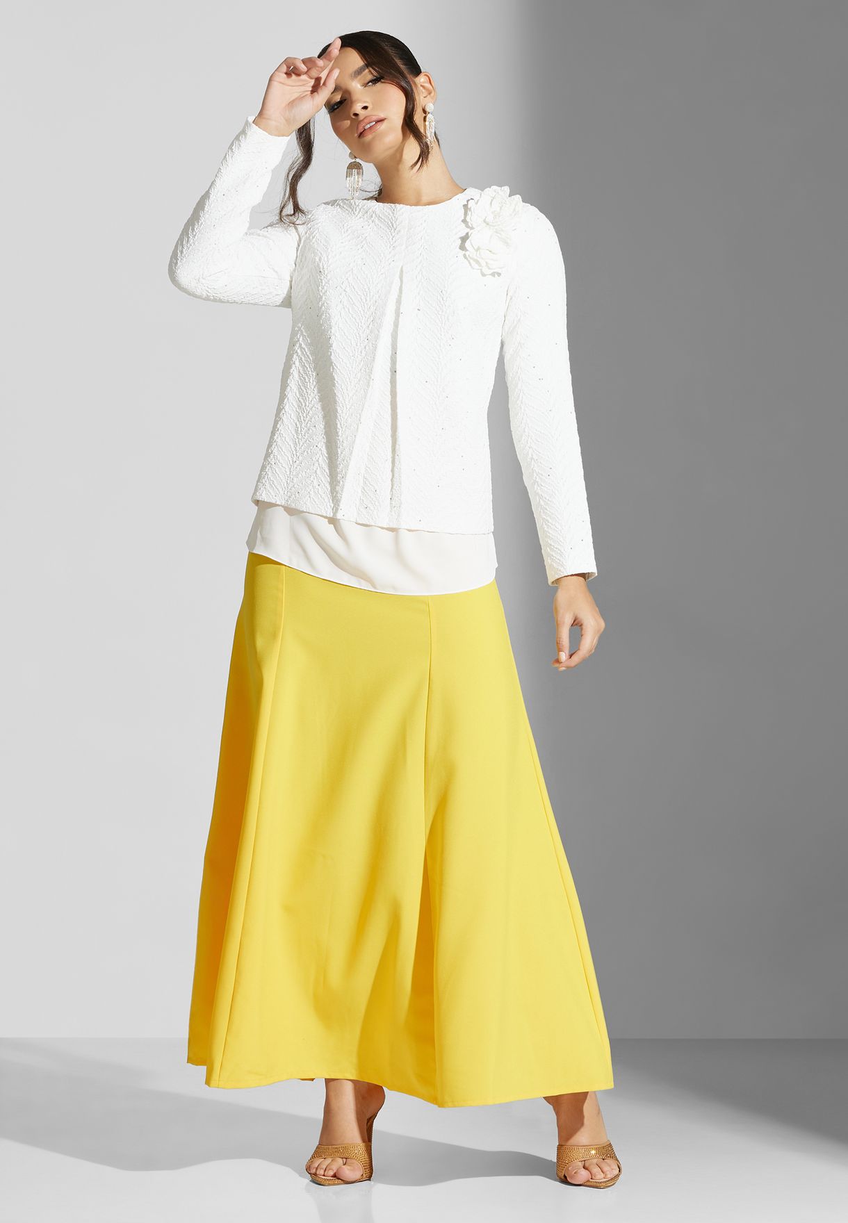 High Waist Tiered Skirt