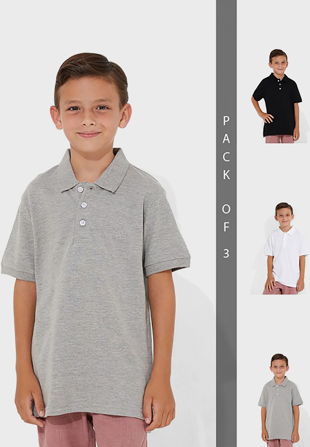 Kids 3 Pack Essential Polo