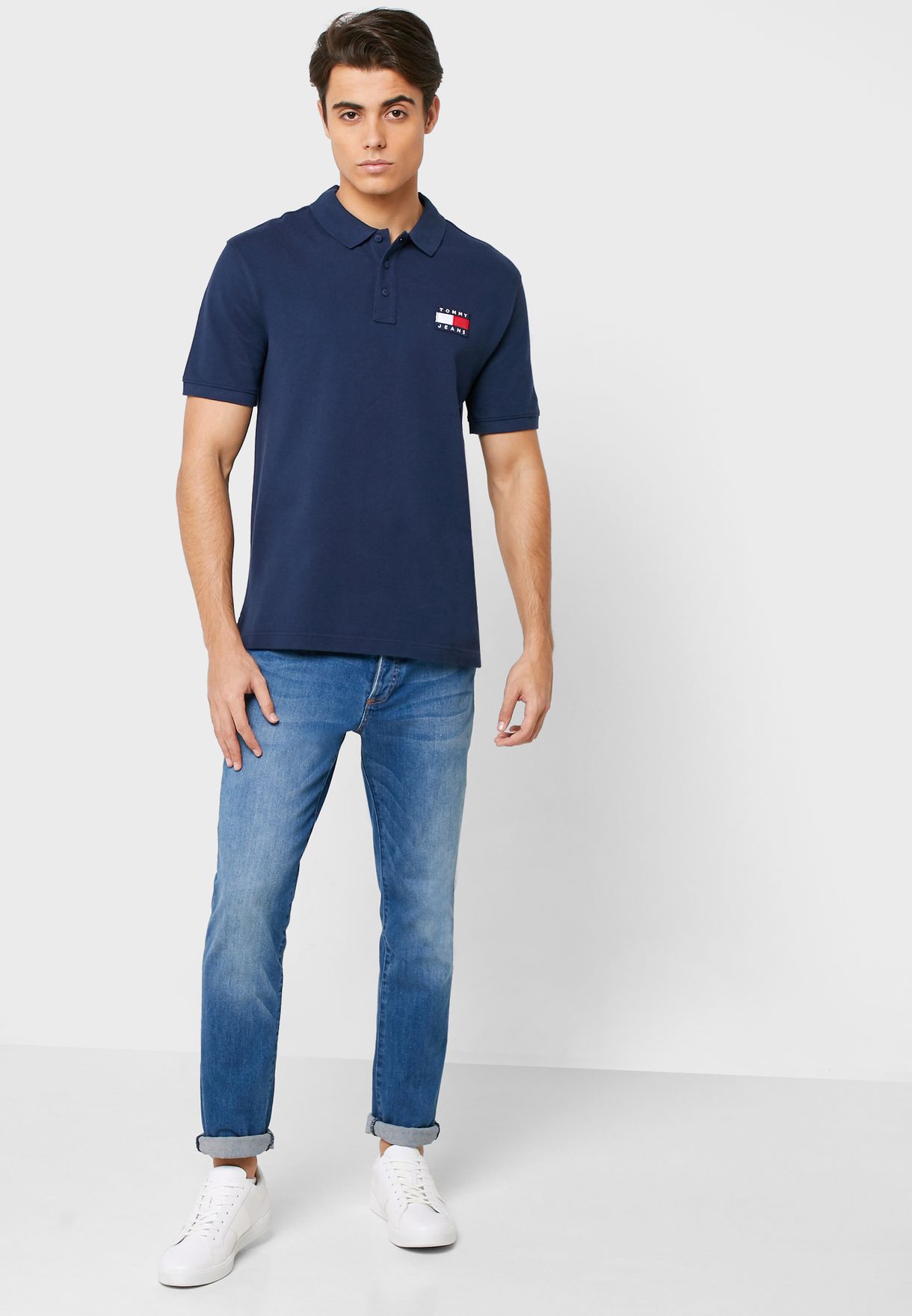 tommy jeans badge polo