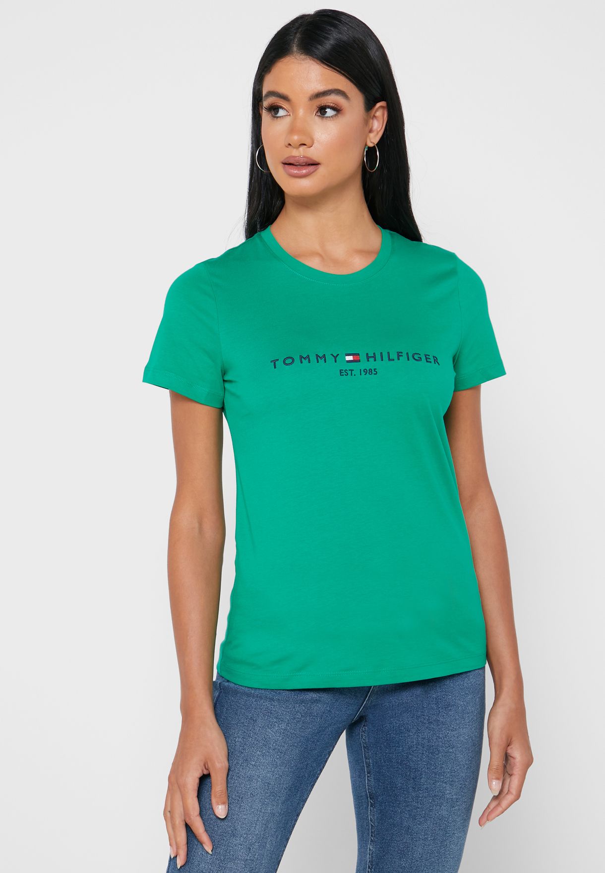 green tommy hilfiger t shirt women's